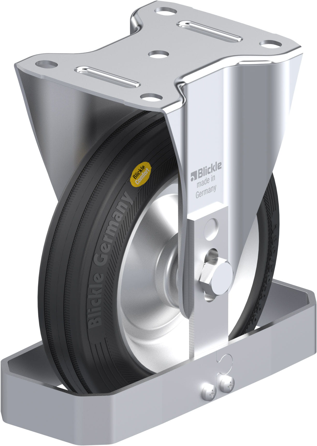 Bockrolle B-RD 182R-FS, Ø 180 mm, max. 300 kg, Stahlblech