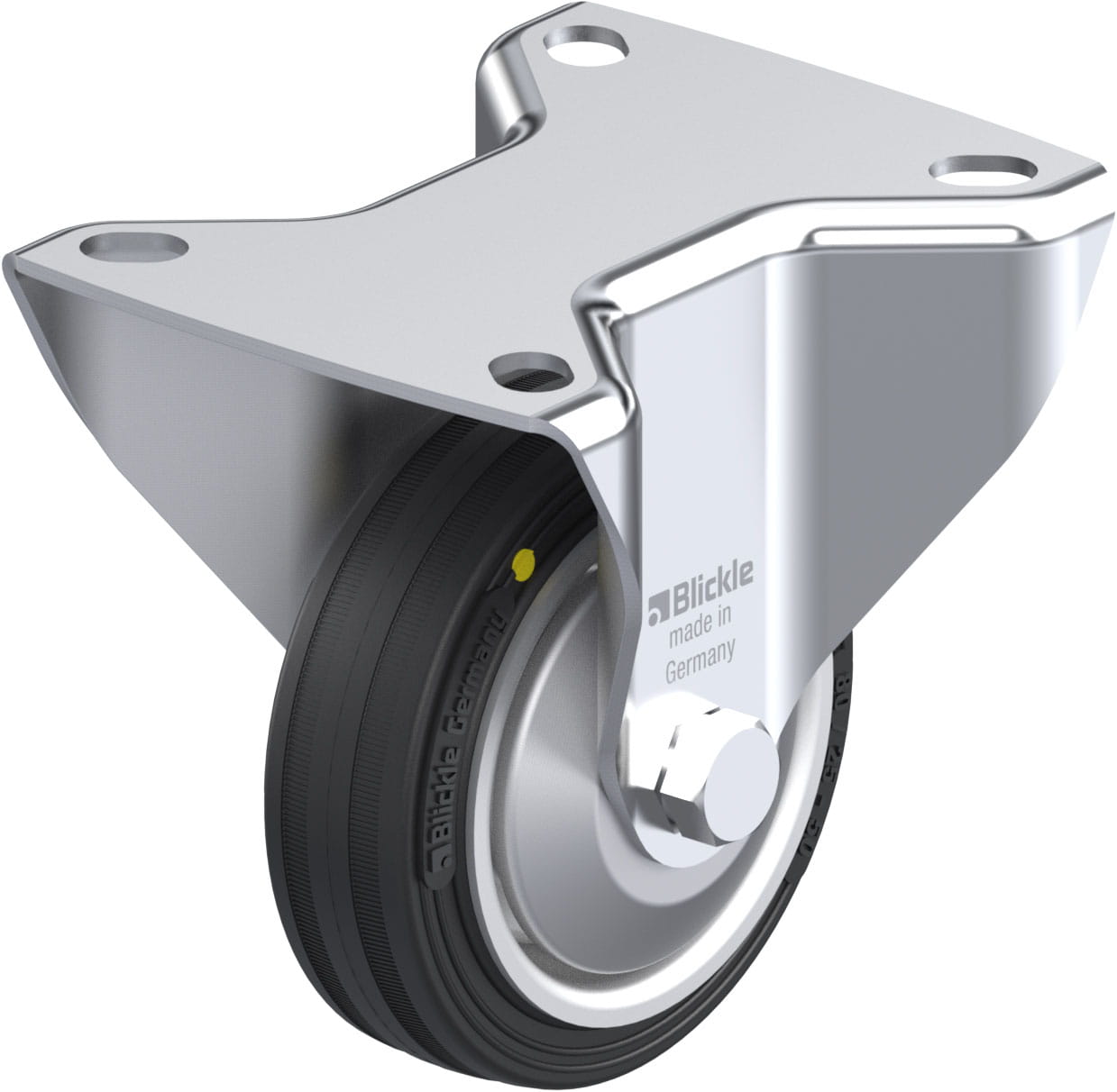 Bockrolle B-V 80R-EL-FA, Ø 80 mm, max. 50 kg, Stahlblech
