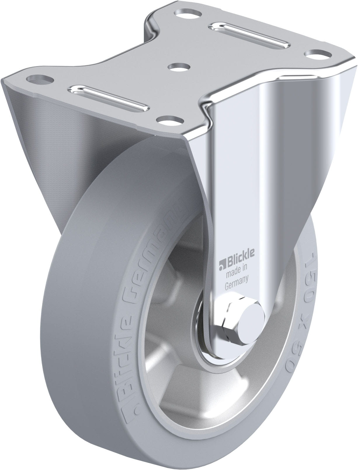 Bockrolle B-ALEV 150K-SG, Ø 150 mm, max. 400 kg, Aluminium-Druckguss