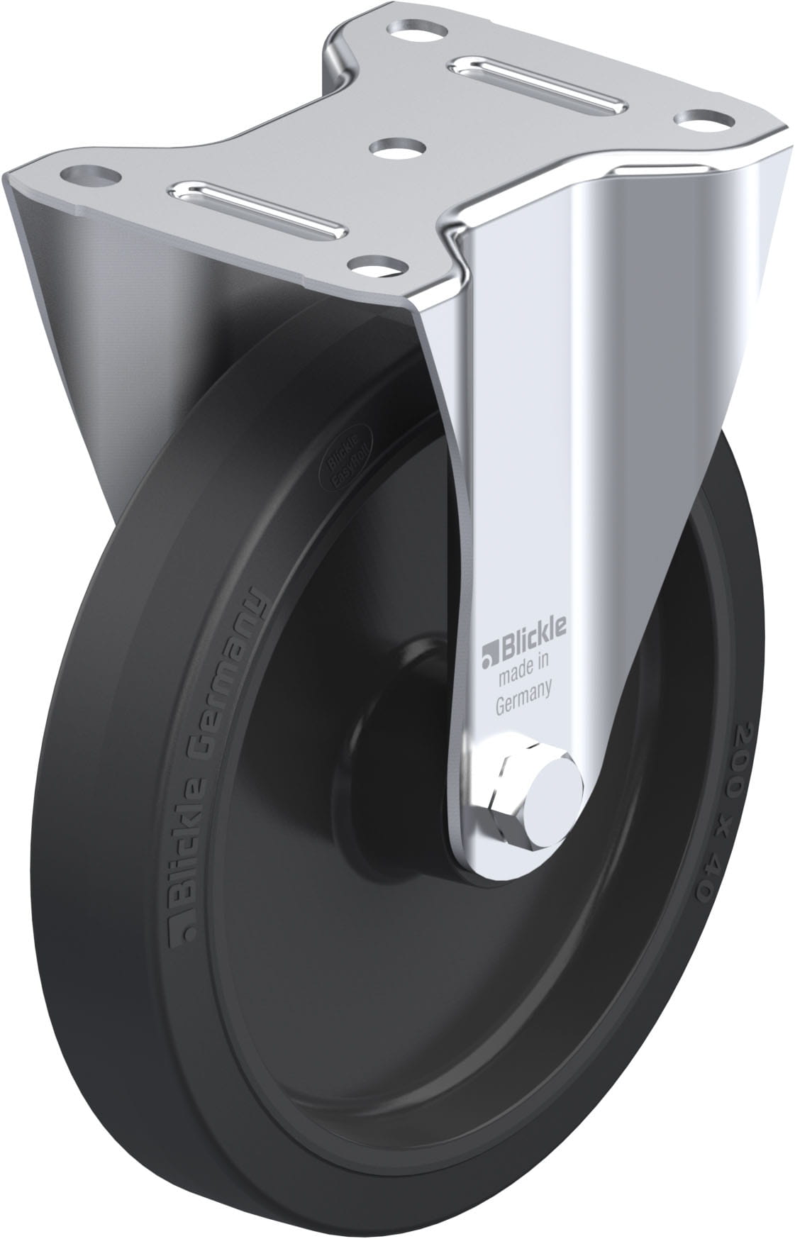 Bockrolle B-POEV 201XR, Ø 200 mm, max. 400 kg, hochwertiges Polyamid 6