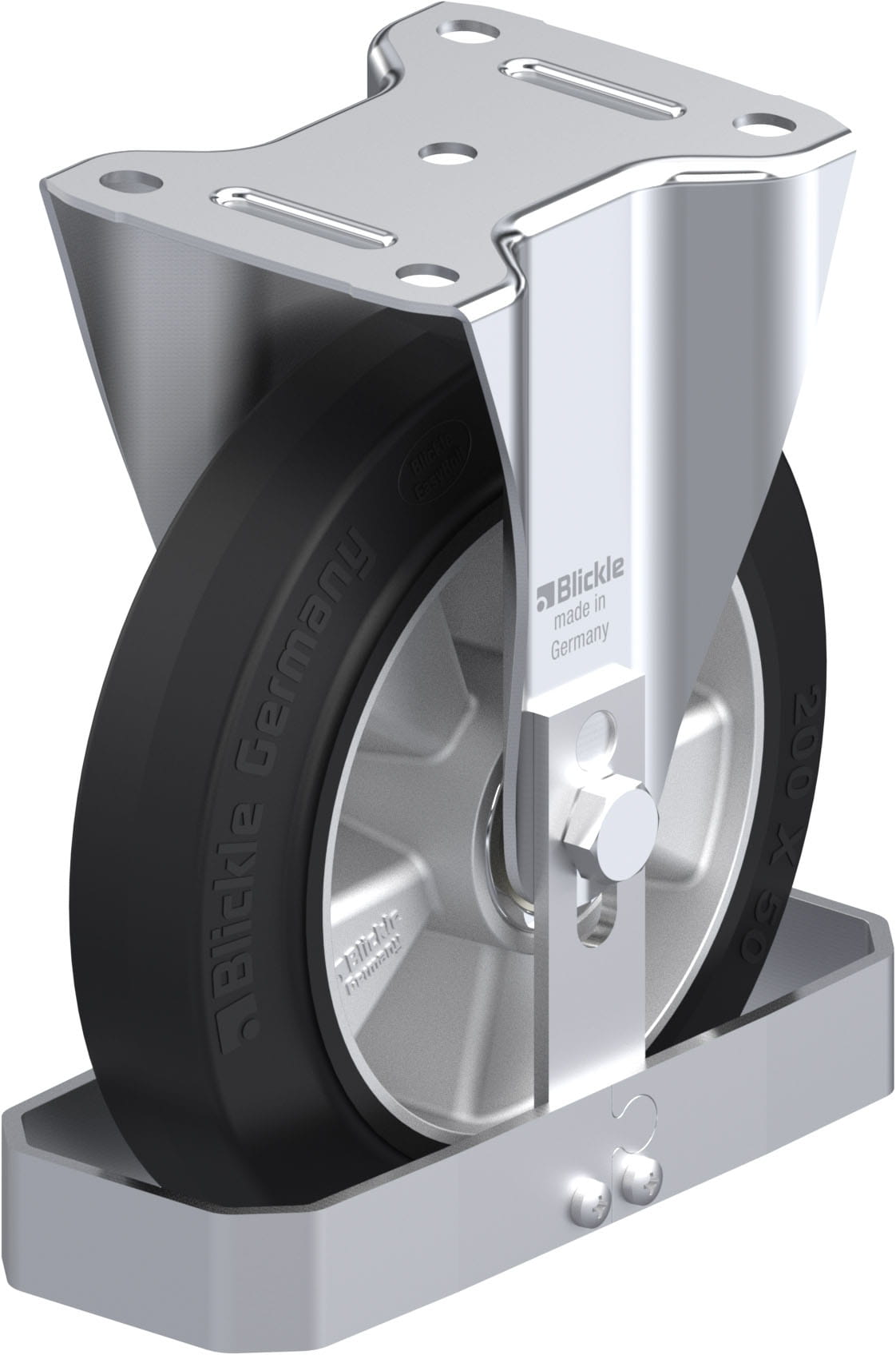 Bockrolle B-ALEV 200K-FS, Ø 200 mm, max. 400 kg, Aluminium-Druckguss