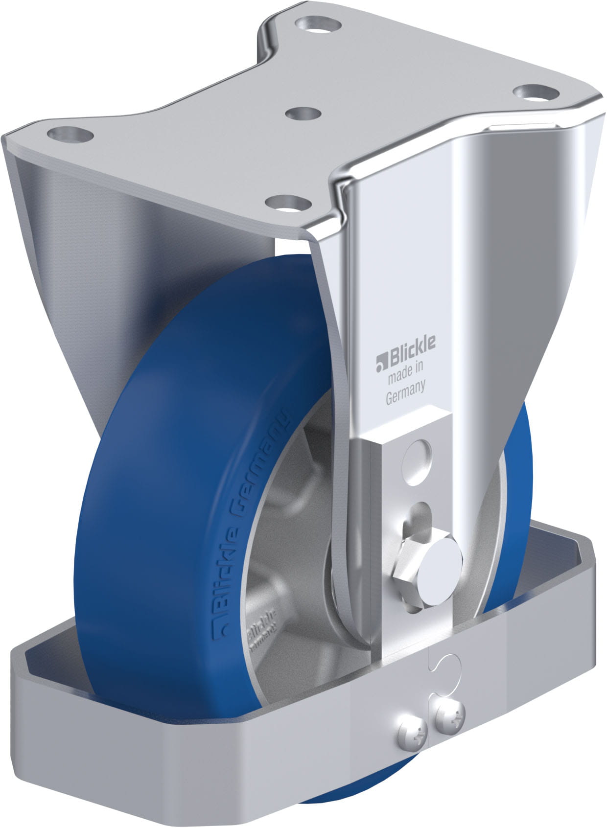 Bockrolle BH-ALBS 150K-FS, Ø 150 mm, max. 500 kg, Aluminium-Druckguss