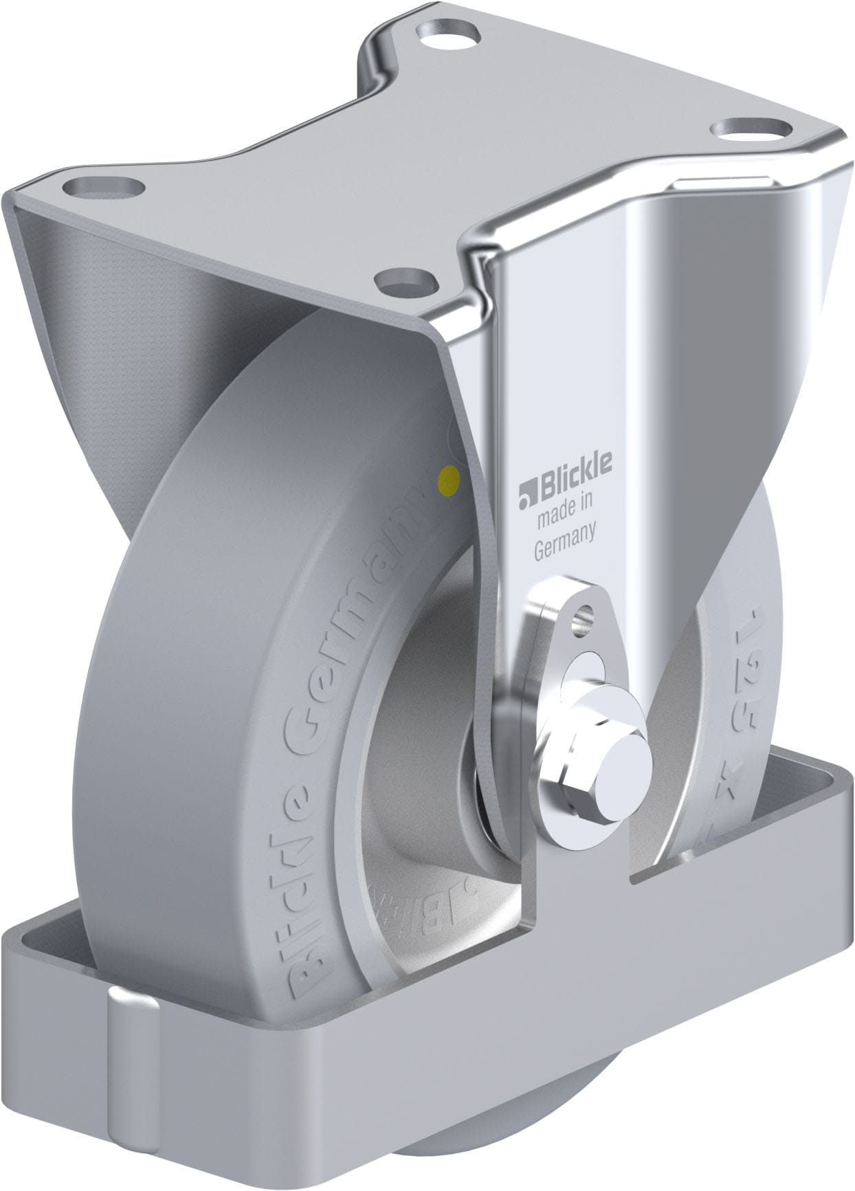Bockrolle B-ALEV 125K-SG-AS-FS, Ø 125 mm, max. 250 kg, Aluminium-Druckguss