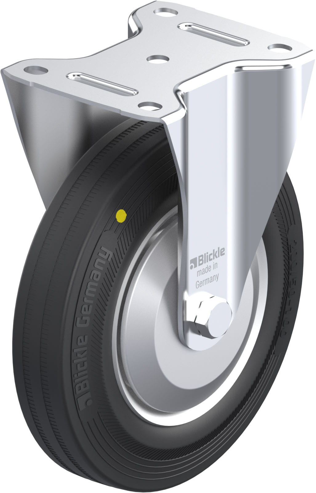 Bockrolle B-V 202R-EL-FA, Ø 200 mm, max. 205 kg, Stahlblech