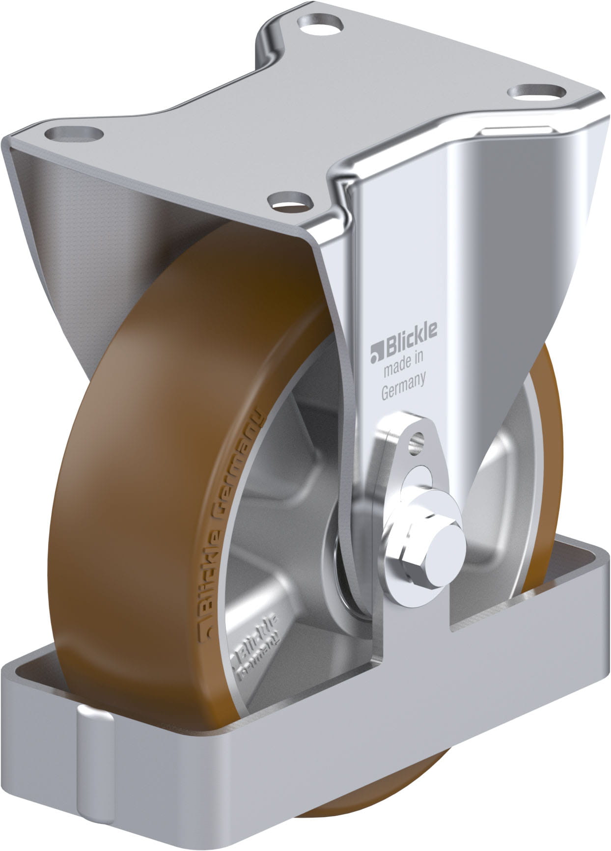 Bockrolle B-ALB 125K-FS, Ø 125 mm, max. 250 kg, Aluminium-Druckguss