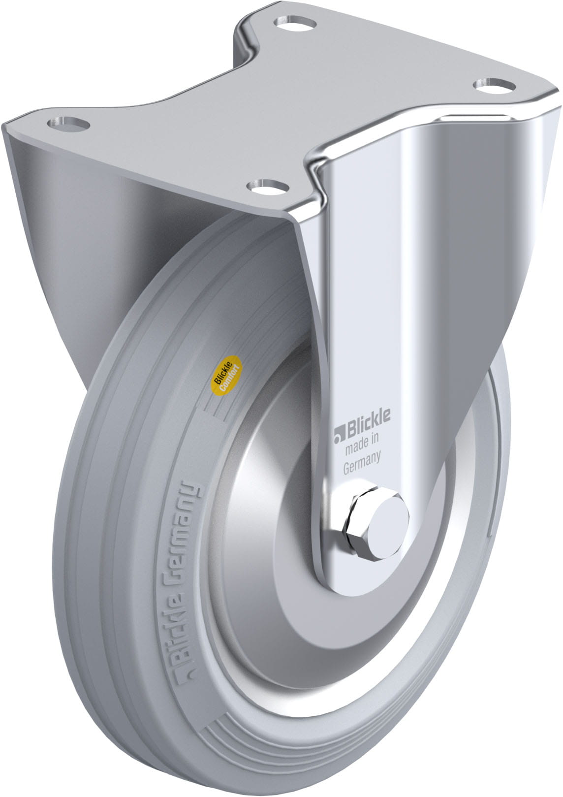 Bockrolle B-RD 182R-VLI-FA, Ø 180 mm, max. 300 kg, Stahlblech
