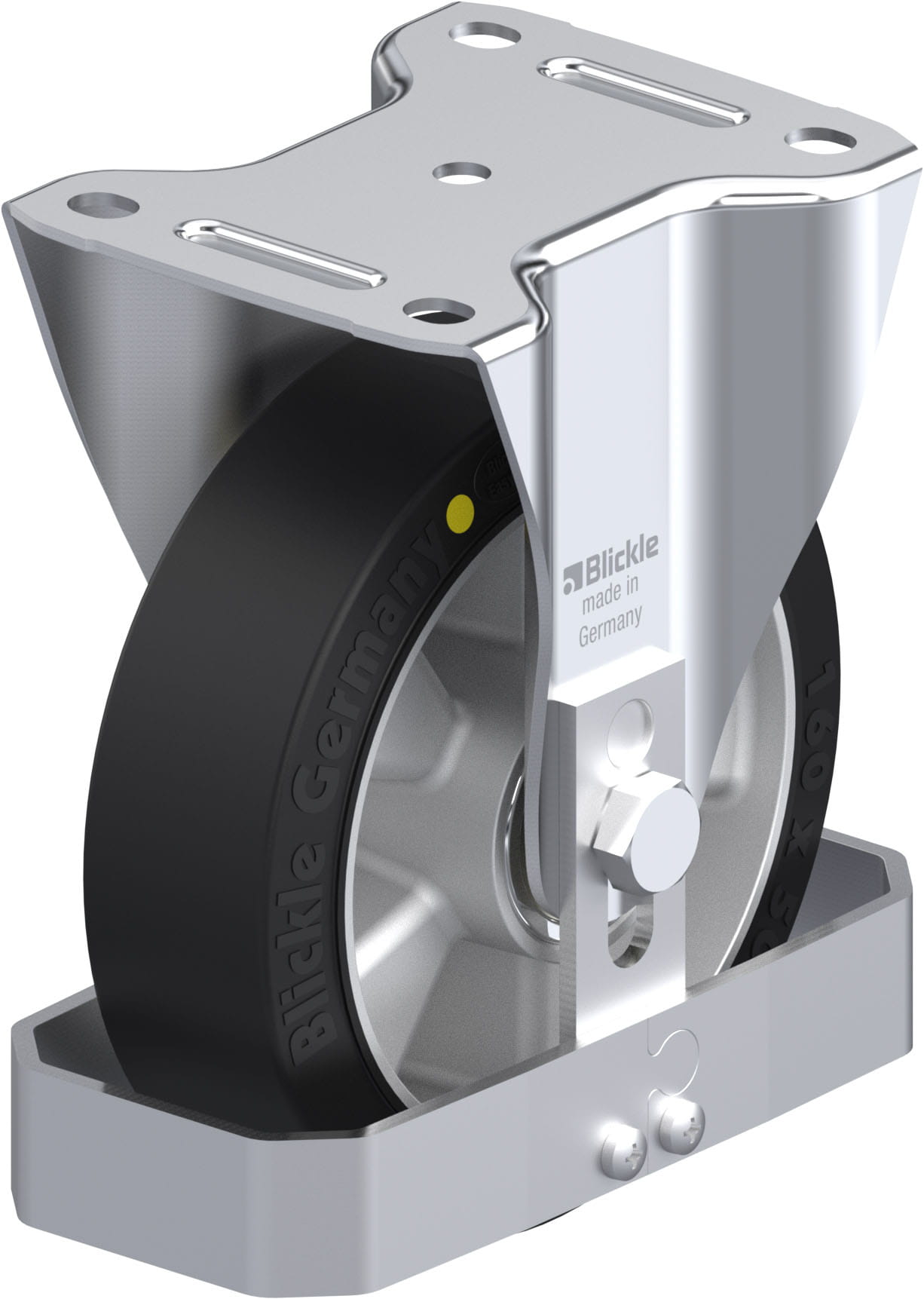 Bockrolle B-ALEV 160K-EL-FS, Ø 160 mm, max. 400 kg, Aluminium-Druckguss