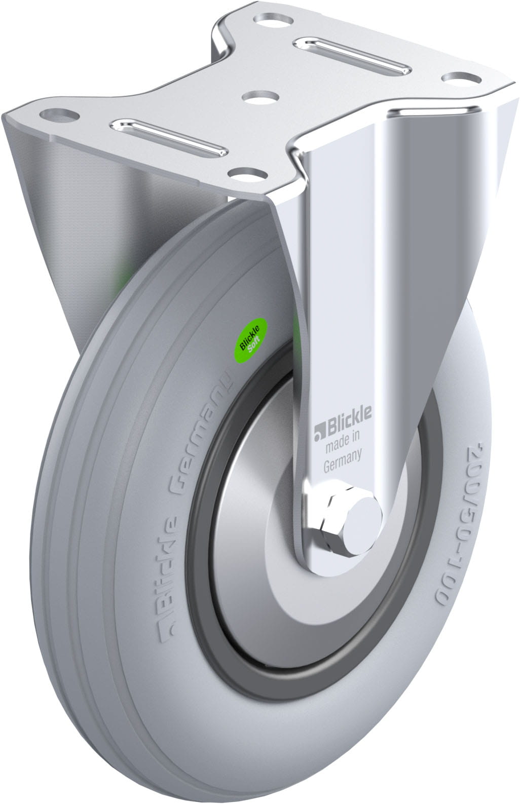 Bockrolle B-VWPP 200G-SG-FA, Ø 200 mm, max. 100 kg, hochwertiges Polypropylen