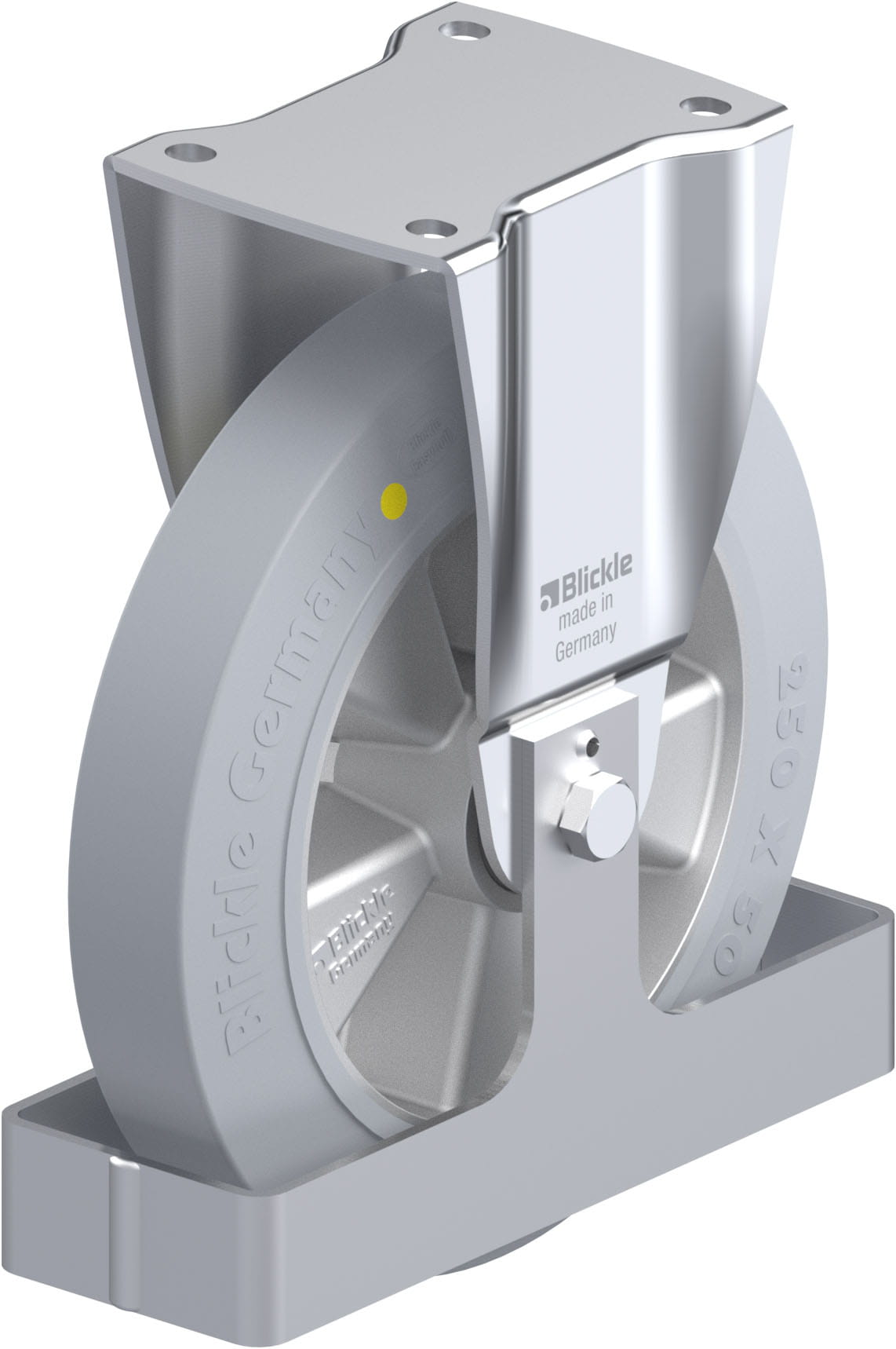 Bockrolle BH-ALEV 250K-SG-AS-FS, Ø 250 mm, max. 550 kg, Aluminium-Druckguss