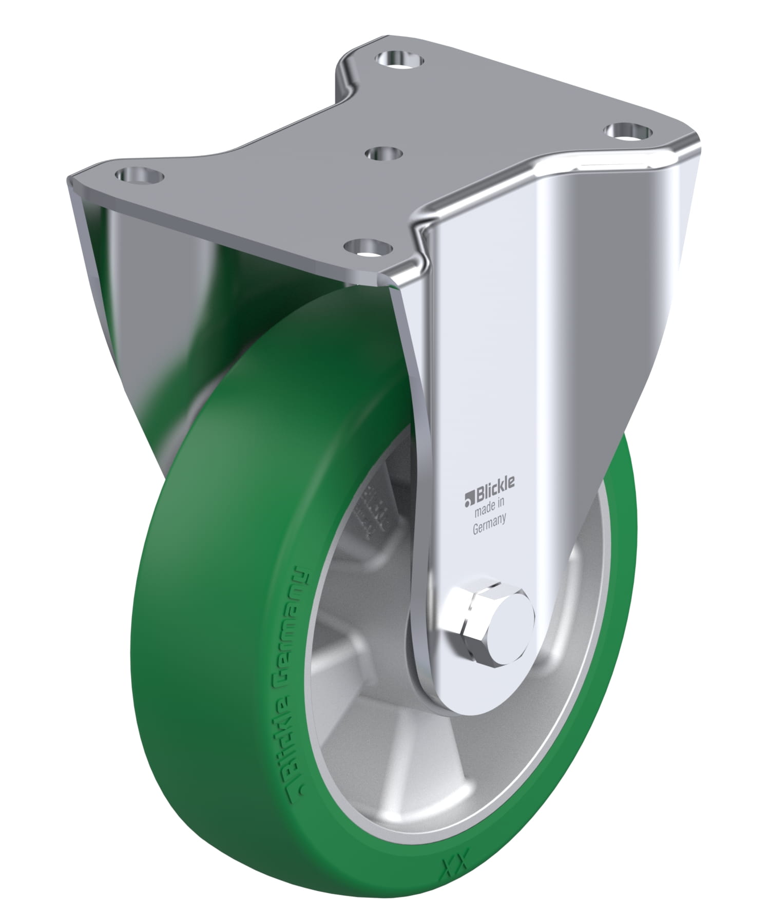 Bockrolle BH-ALST 160K, Ø 160 mm, max. 580 kg, Aluminium-Druckguss