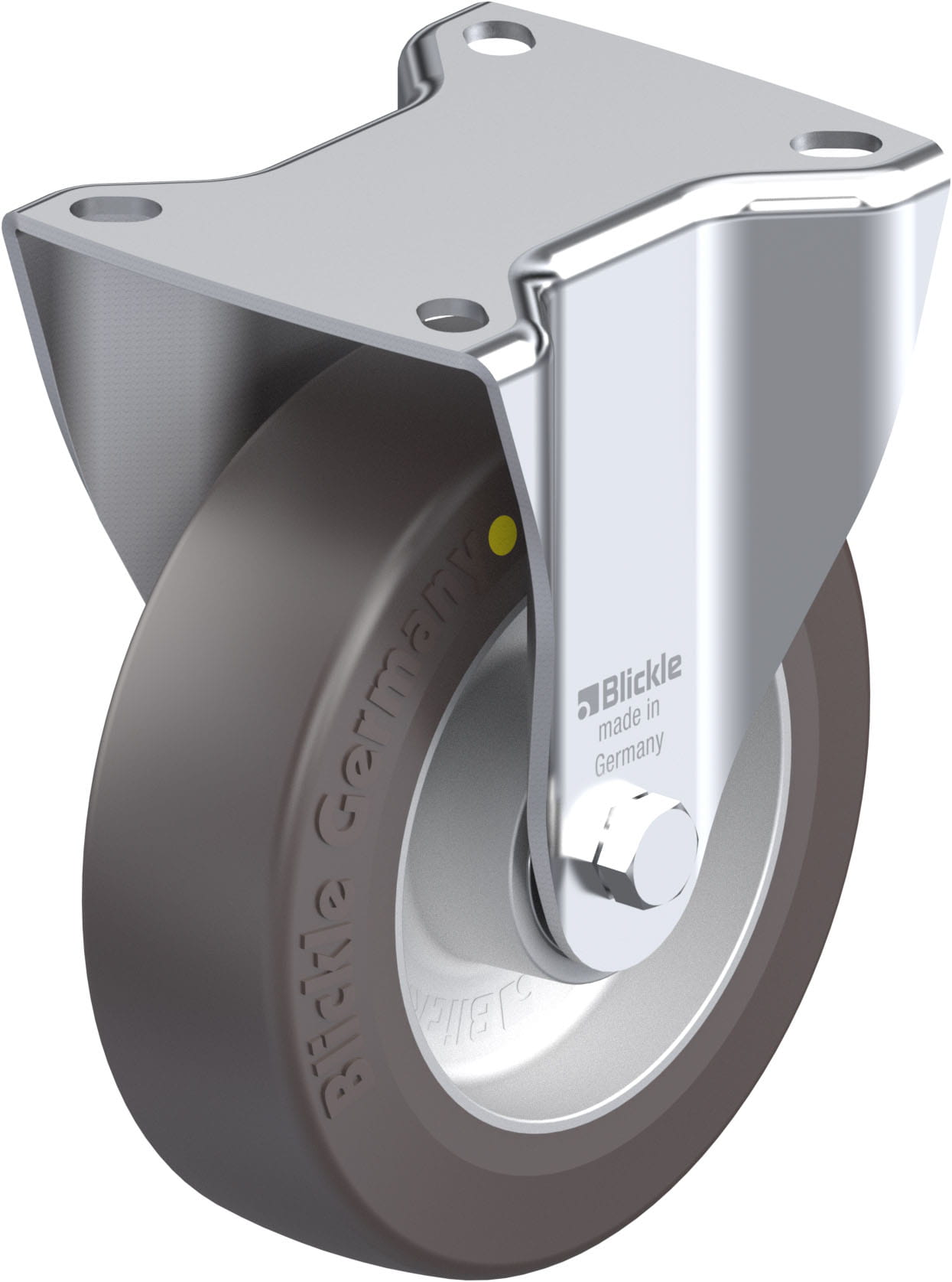 Bockrolle B-ALST 125K-AS, Ø 125 mm, max. 250 kg, Aluminium-Druckguss
