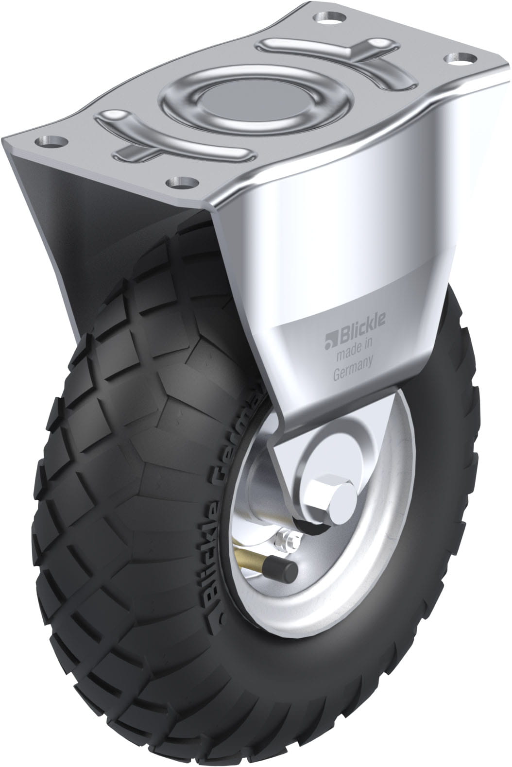 Bockrolle B-P 267R, Ø 260 mm, max. 250 kg, Stahlblech