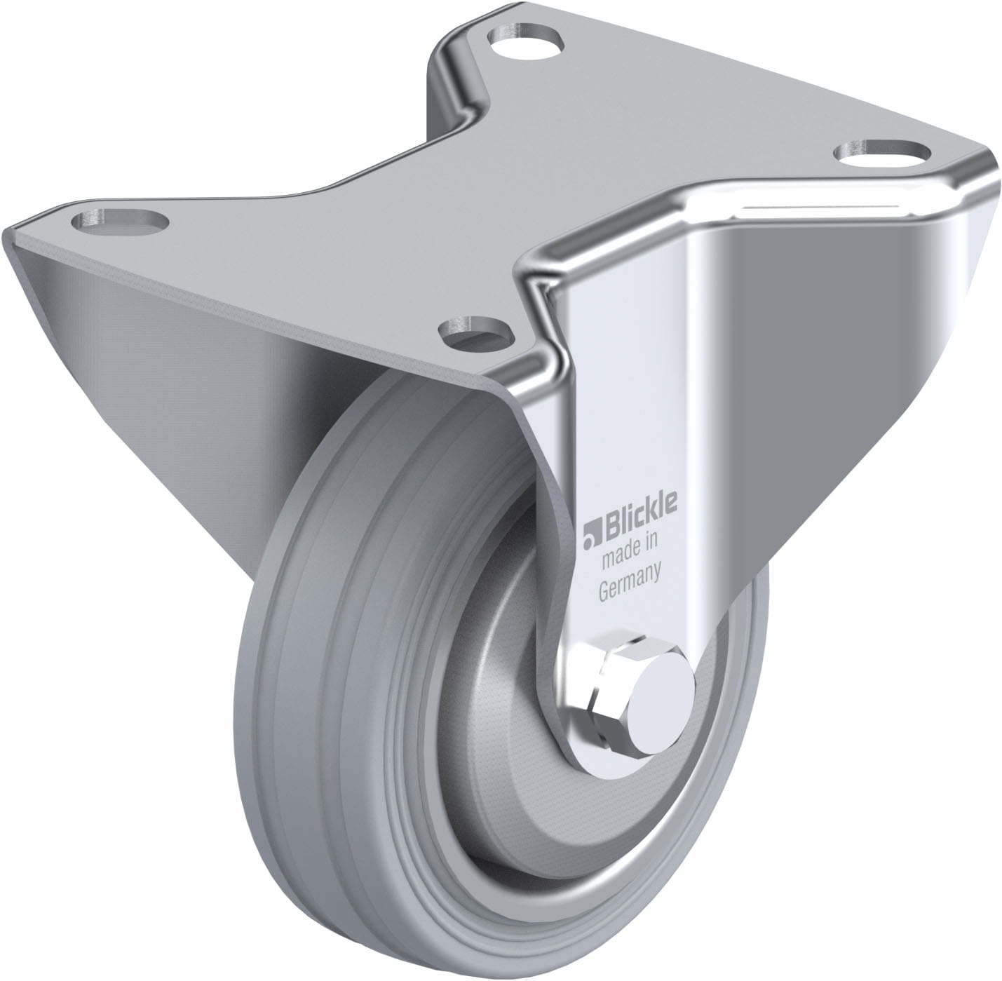 Bockrolle B-VE 80R-SG-FA, Ø 80 mm, max. 50 kg, Stahlblech