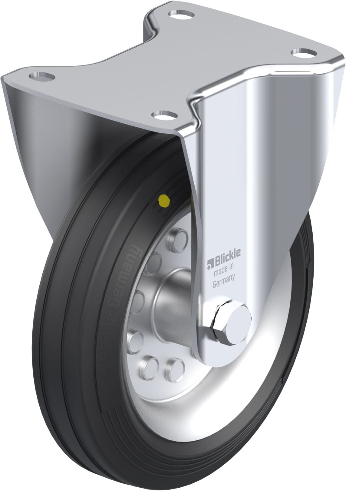 Bockrolle B-VE 180R-EL, Ø 180 mm, max. 170 kg, Stahlblech
