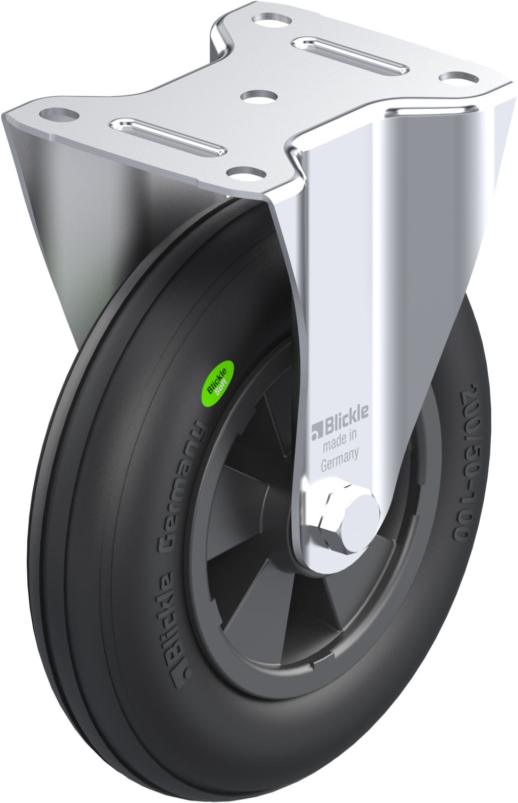 Bockrolle B-VWPP 200R, Ø 200 mm, max. 100 kg, hochwertiges Polypropylen