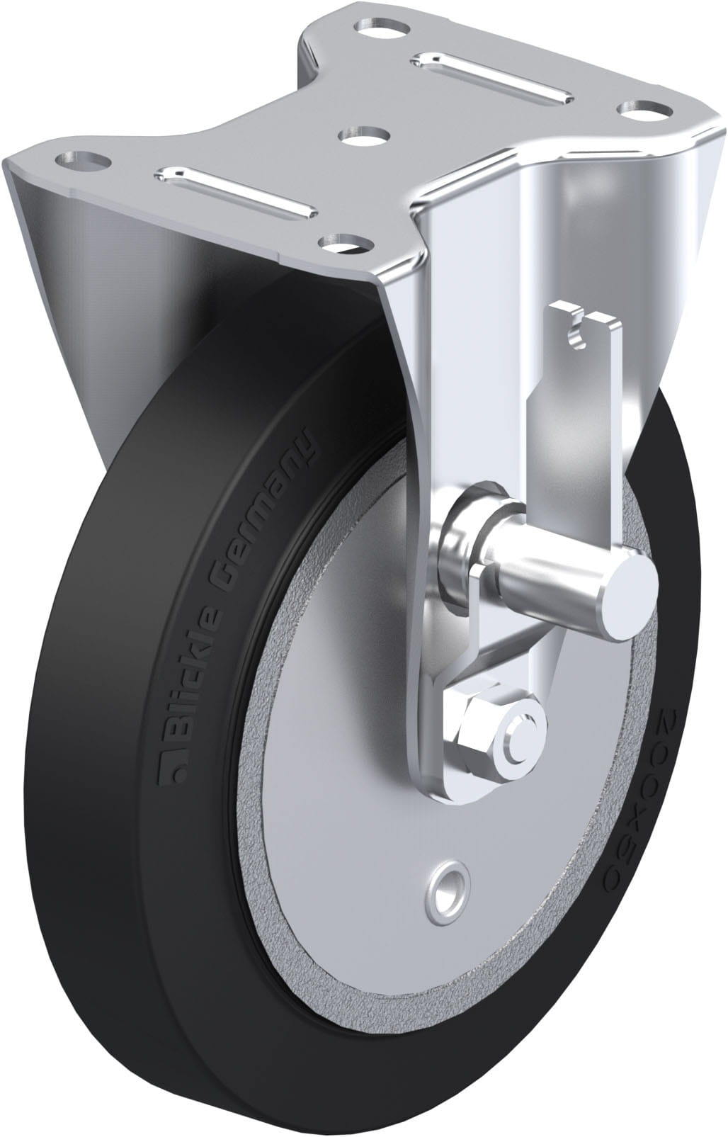 Bockrolle B-GEV 200K-TB, Ø 200 mm, max. 600 kg, robuster Grauguss