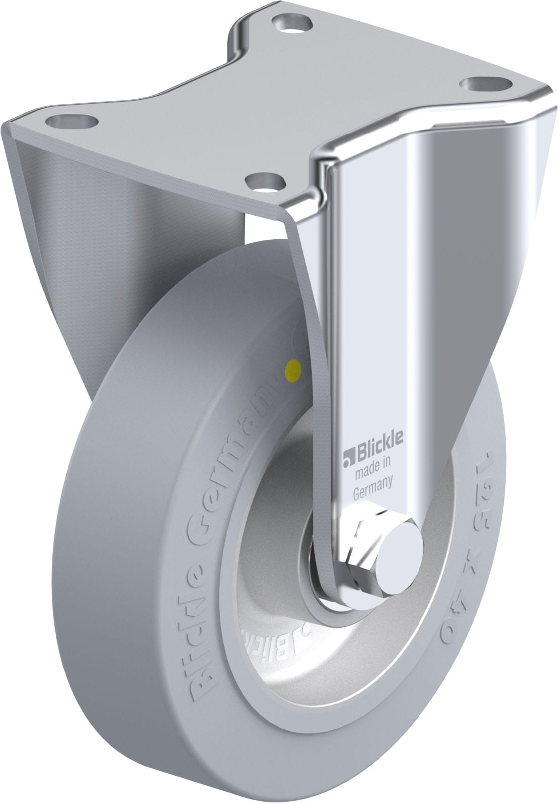 Bockrolle BH-ALEV 125K-1-SG-AS, Ø 125 mm, max. 250 kg, Aluminium-Druckguss