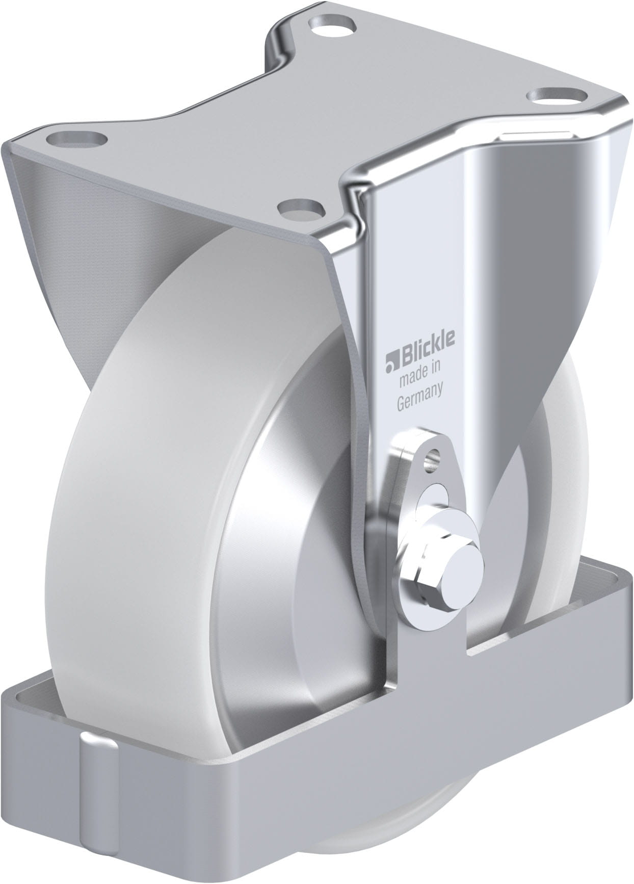 Bockrolle B-PO 125G-FA-FS, Ø 125 mm, max. 250 kg, hochwertiges Polyamid 6