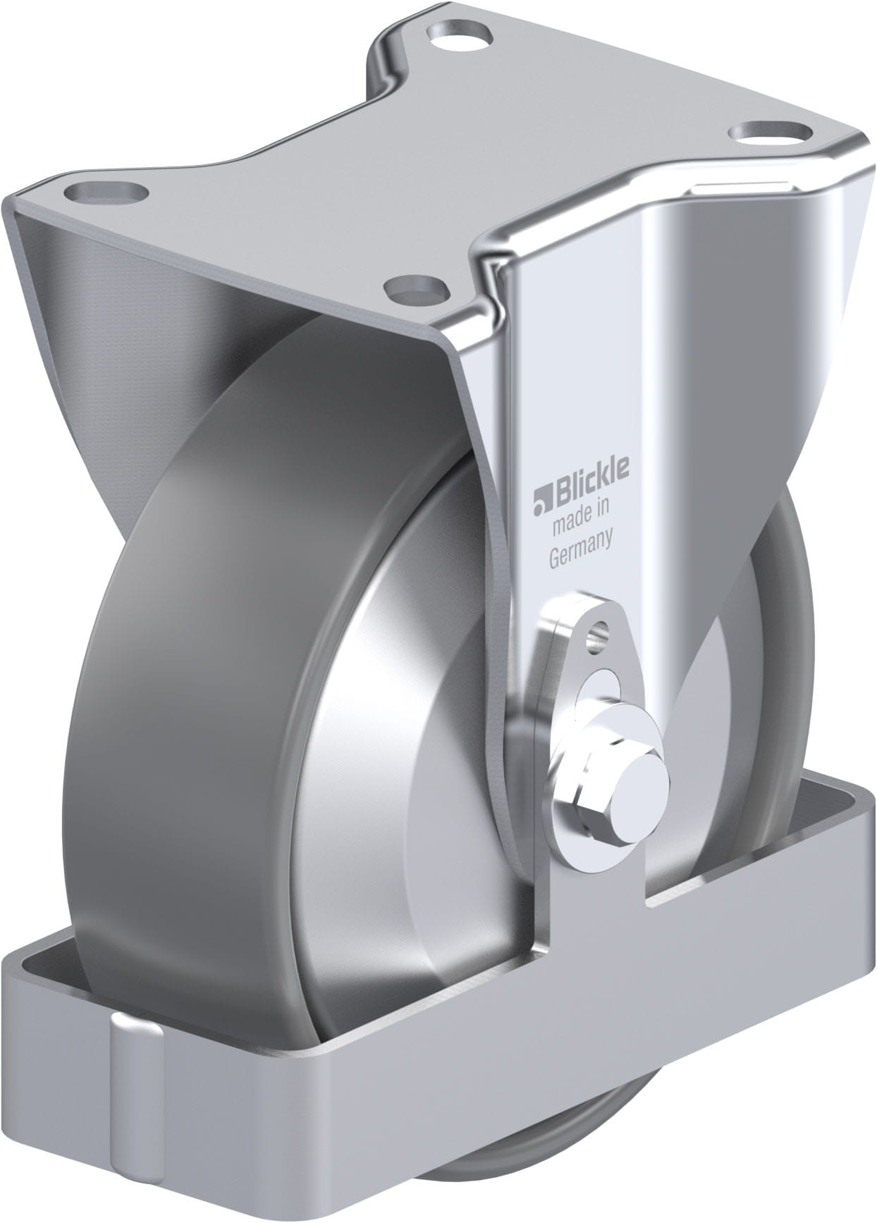 Bockrolle B-PO 125G-ELS-FA-FS, Ø 125 mm, max. 250 kg, hochwertiges Polyamid 6