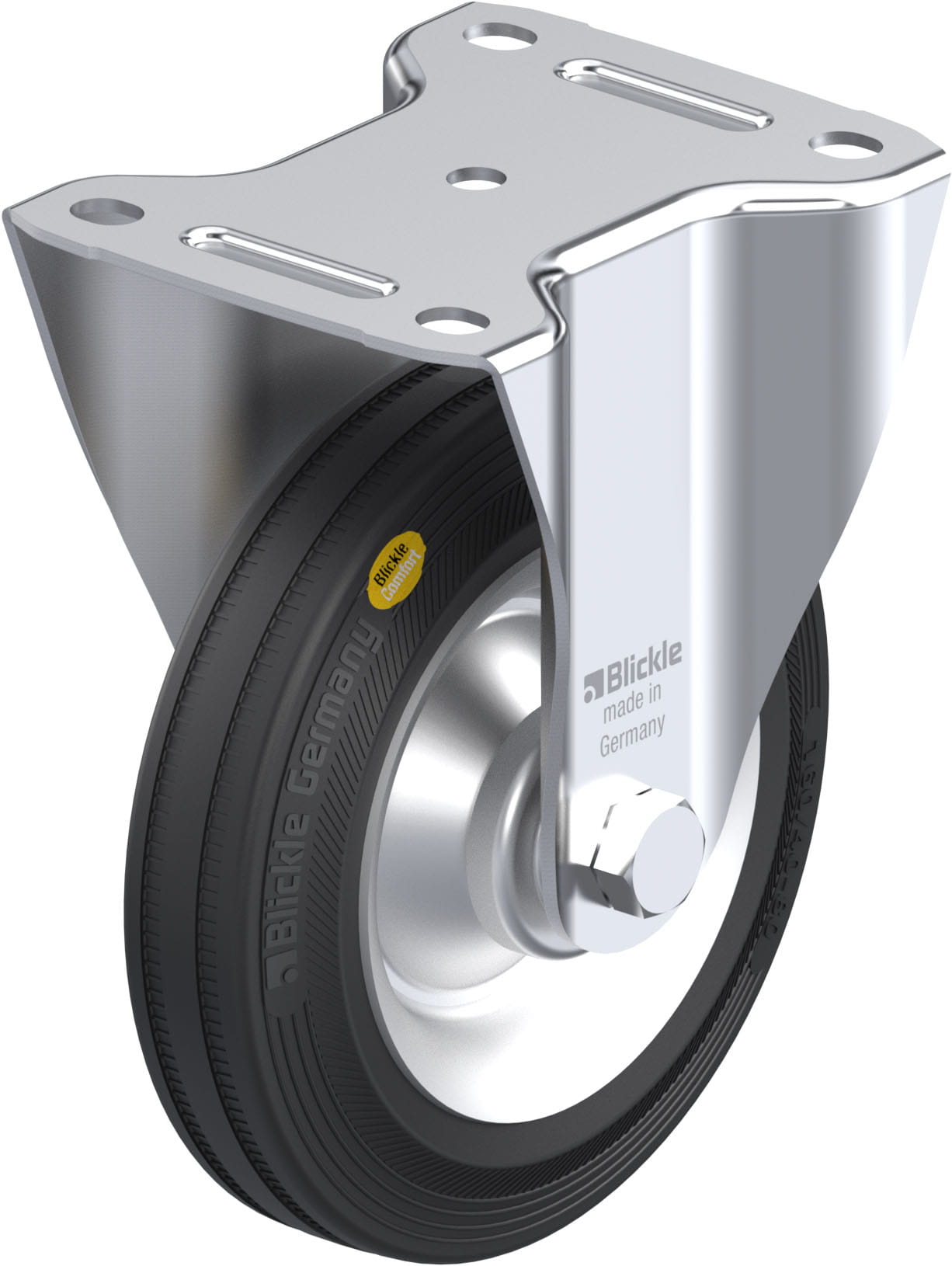 Bockrolle B-RD 162R, Ø 160 mm, max. 225 kg, Stahlblech