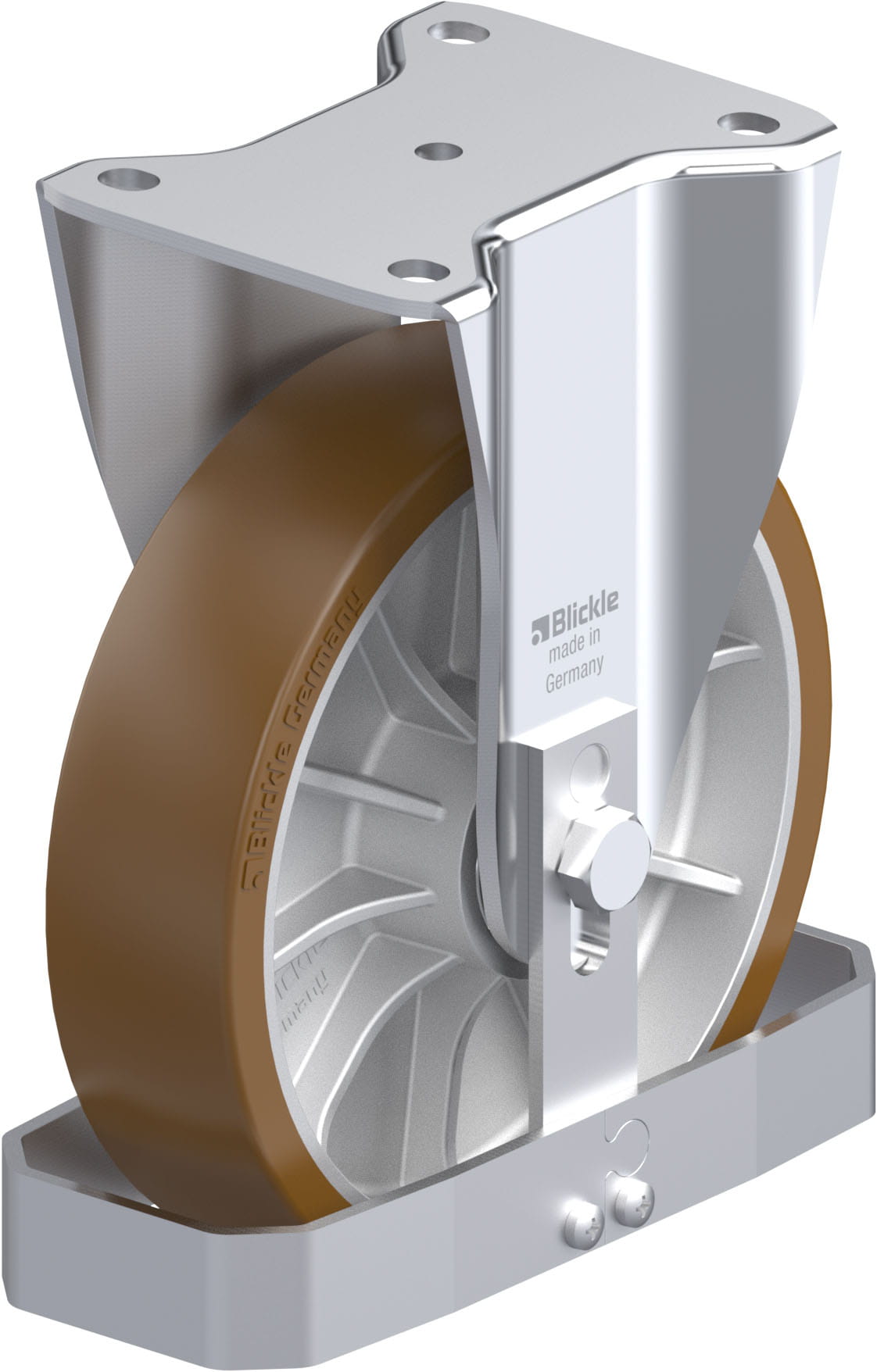 Bockrolle BH-ALB 202K-FS, Ø 200 mm, max. 900 kg, Aluminium-Druckguss