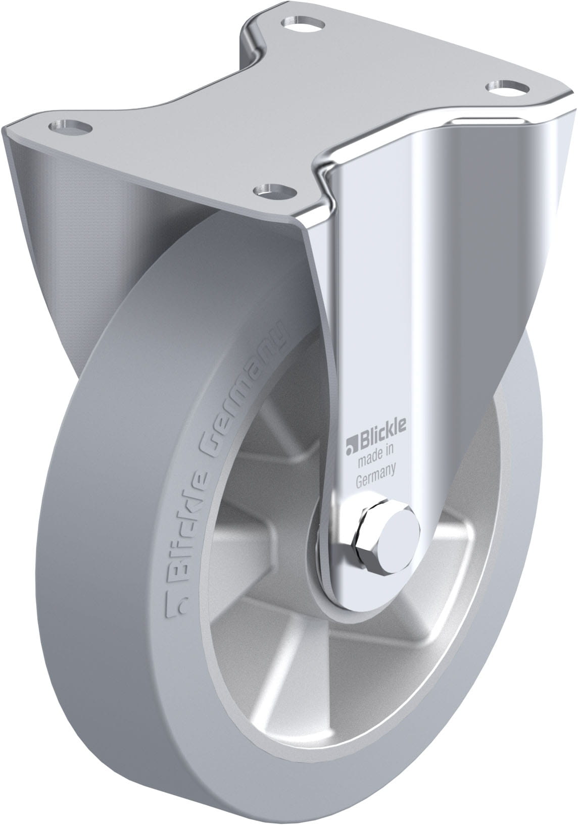 Bockrolle B-ALEV 180K-SG, Ø 180 mm, max. 400 kg, Aluminium-Druckguss