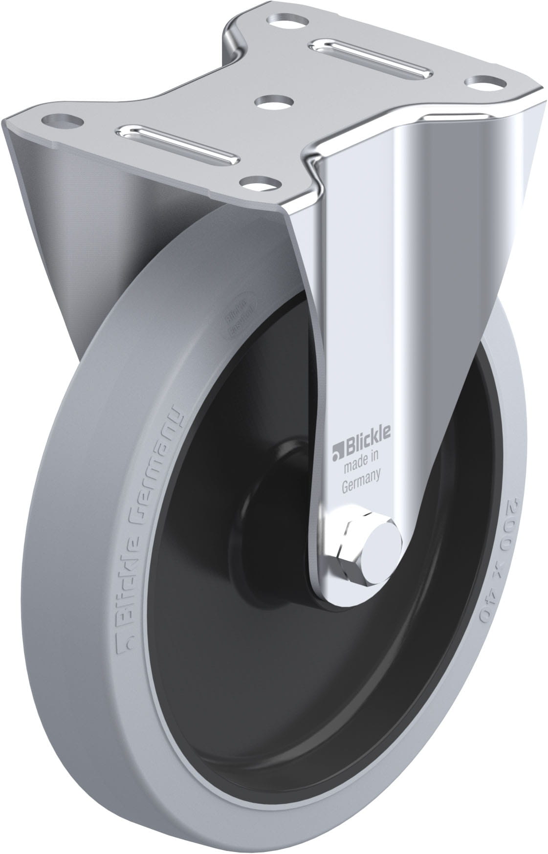 Bockrolle B-POEV 201XR-SG, Ø 200 mm, max. 400 kg, hochwertiges Polyamid 6