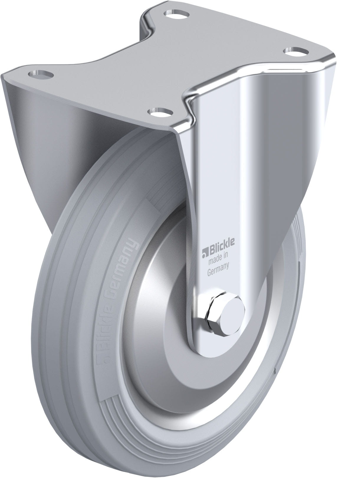 Bockrolle B-VE 180R-SG-FA, Ø 180 mm, max. 170 kg, Stahlblech