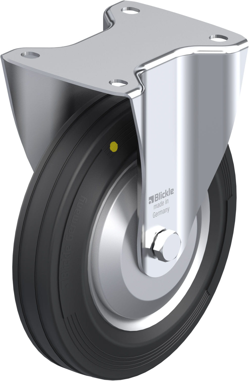 Bockrolle B-VE 200R-EL-FA, Ø 200 mm, max. 205 kg, Stahlblech