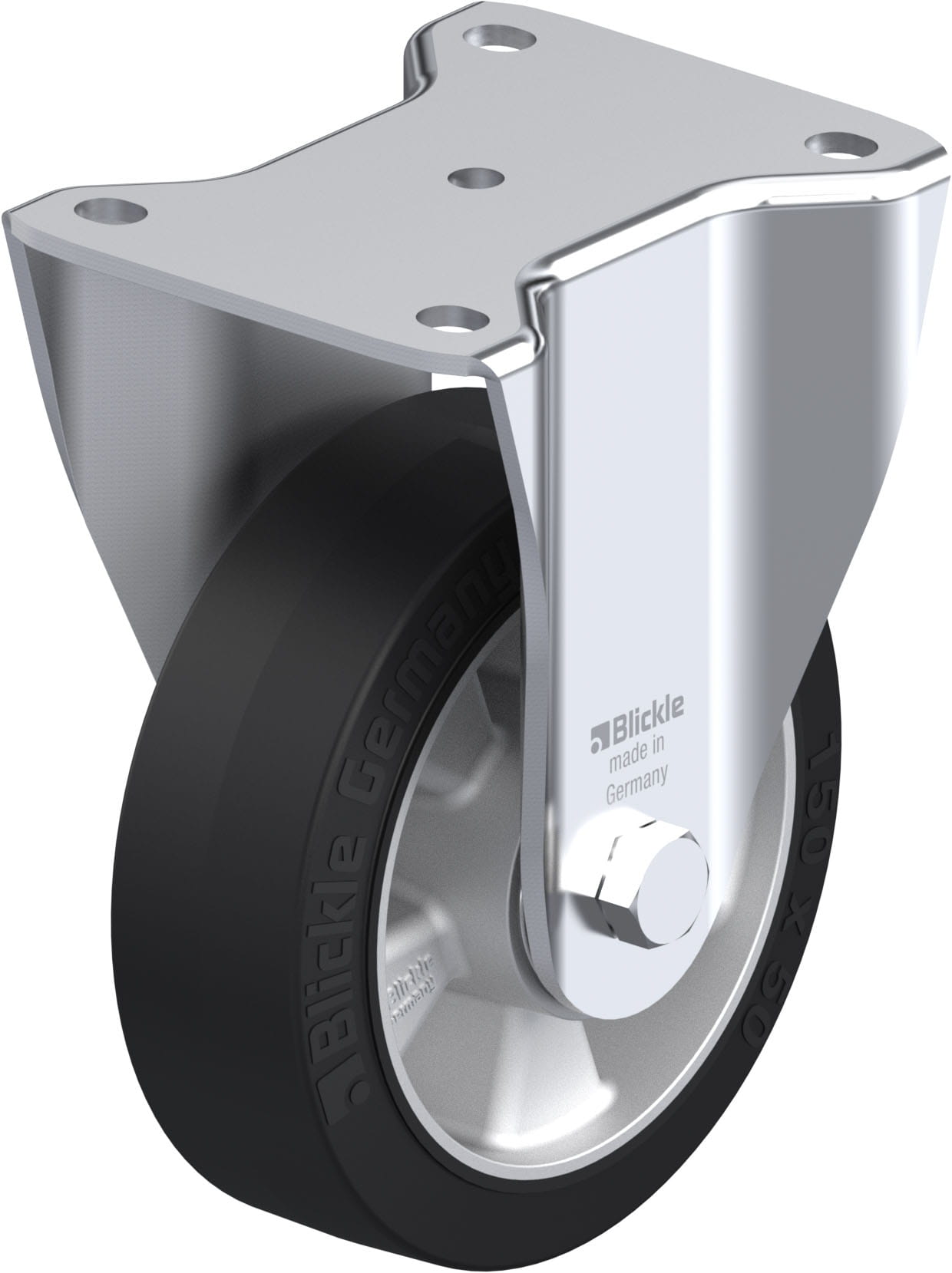 Bockrolle BH-ALEV 150K, Ø 150 mm, max. 400 kg, Aluminium-Druckguss