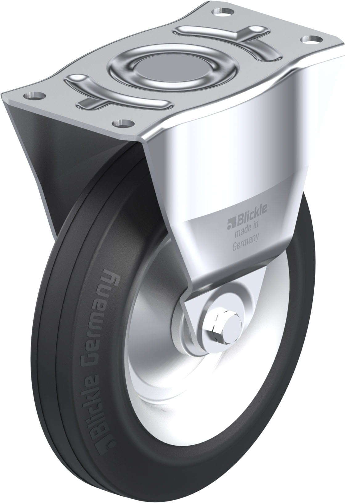 Bockrolle B-V 252R, Ø 250 mm, max. 295 kg, Stahlblech