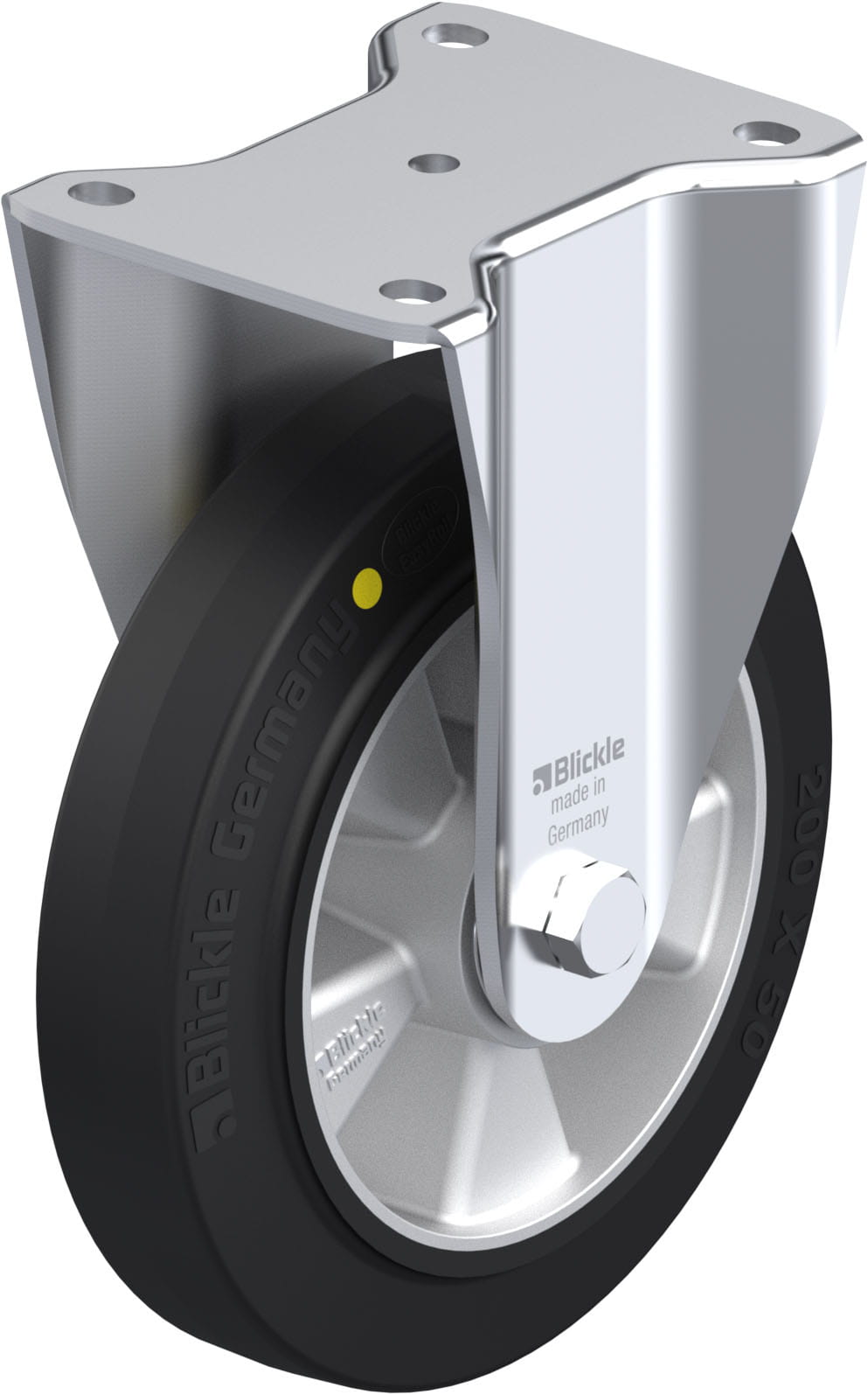 Bockrolle BH-ALEV 200K-EL, Ø 200 mm, max. 500 kg, Aluminium-Druckguss