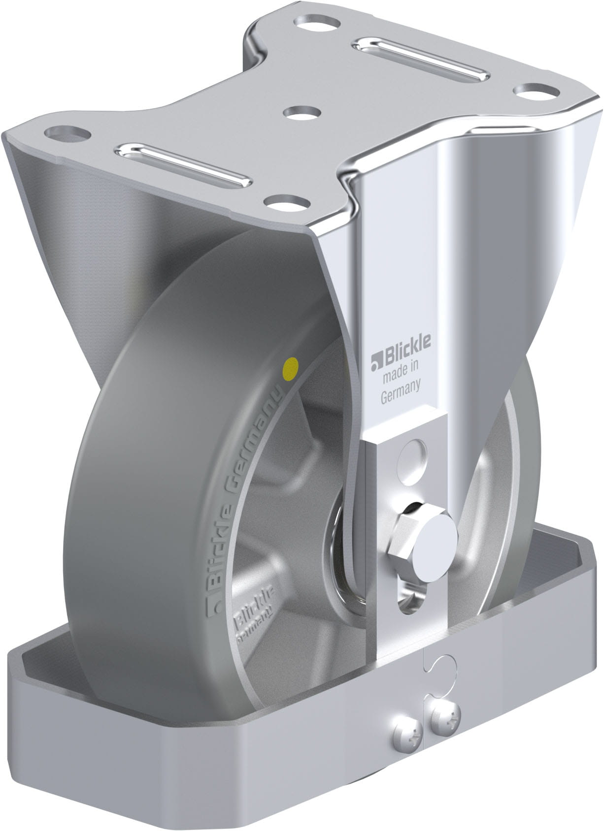 Bockrolle B-ALTH 150K-AS-FS, Ø 150 mm, max. 400 kg, Aluminium-Druckguss