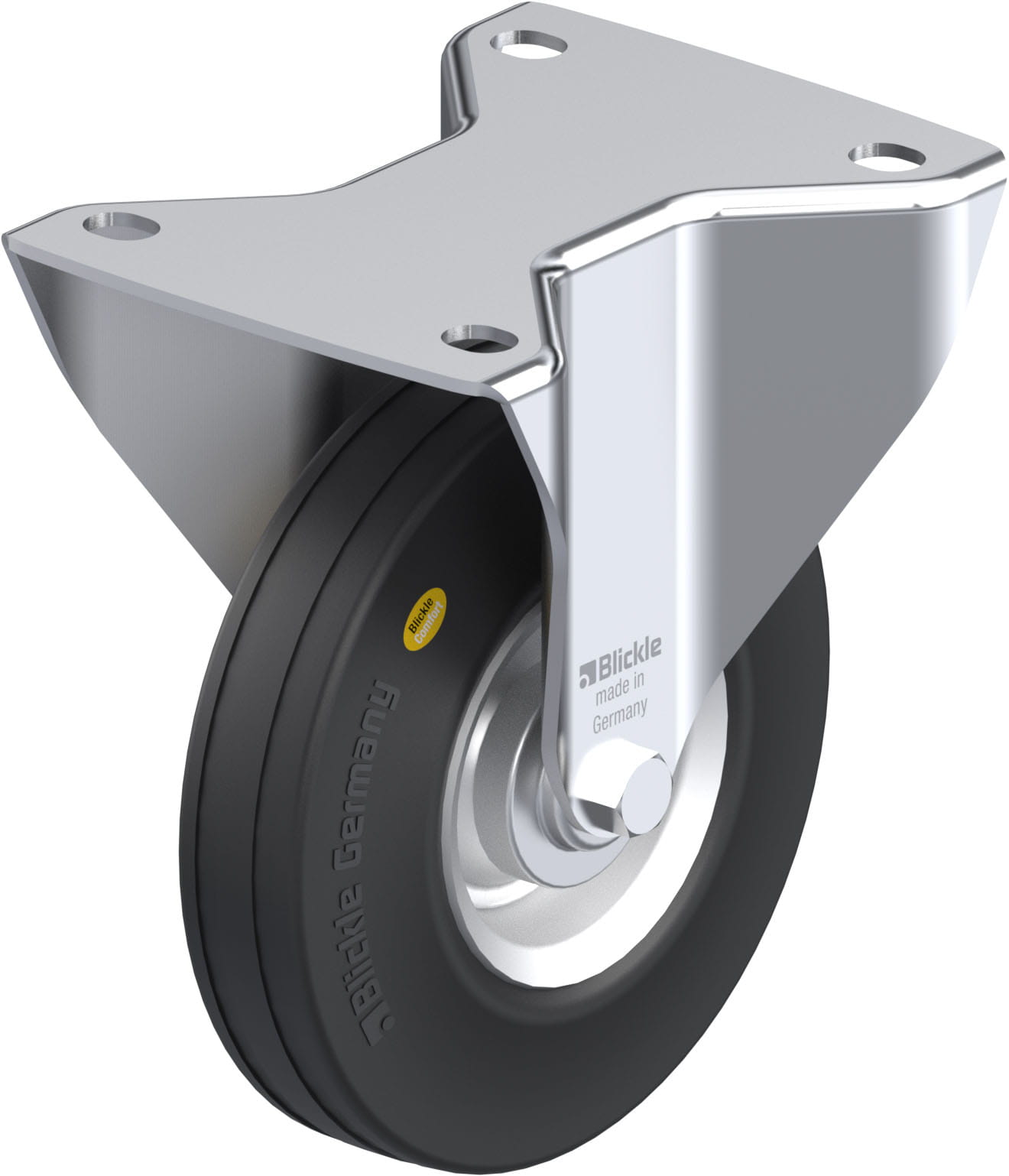 Bockrolle B-RD 140R, Ø 140 mm, max. 175 kg, Stahlblech