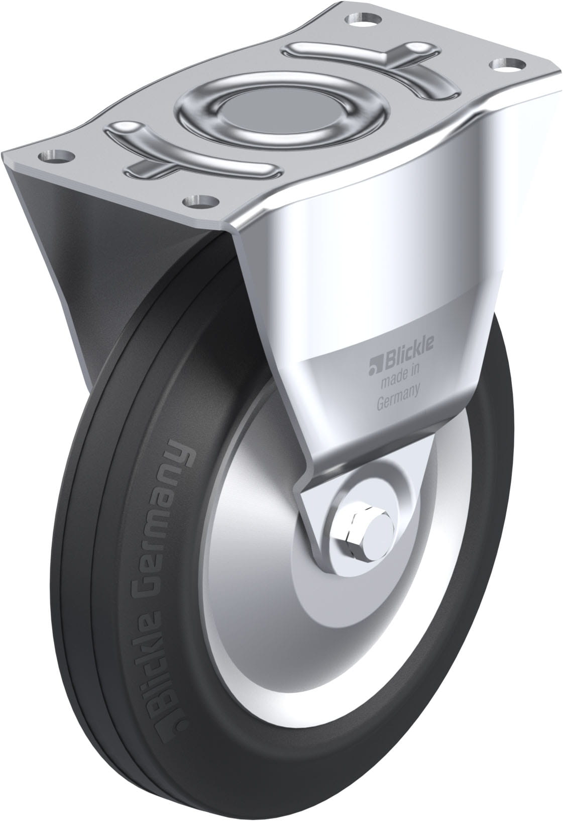 Bockrolle B-V 252R-FA, Ø 250 mm, max. 295 kg, Stahlblech