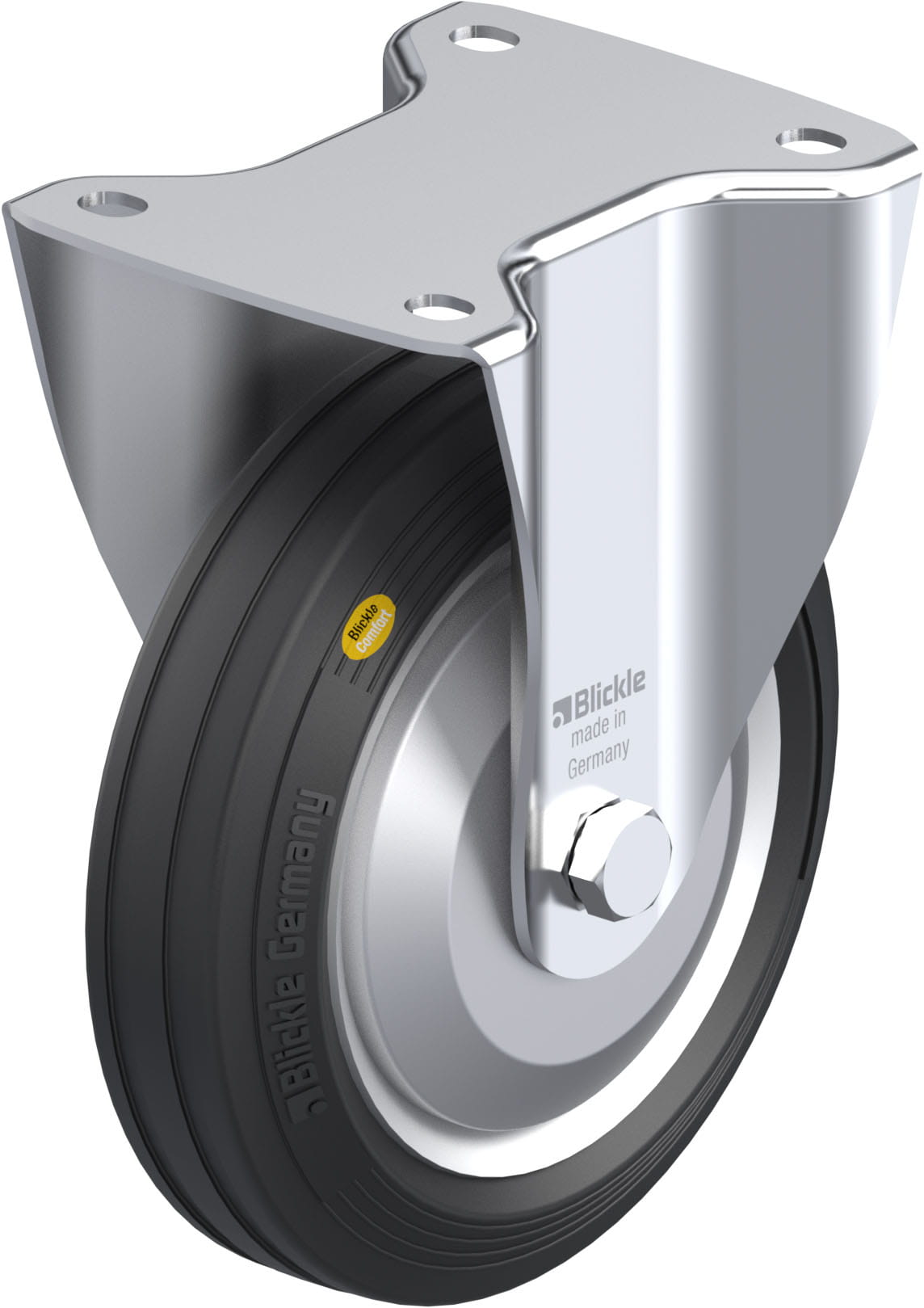Bockrolle B-RD 182R-FA, Ø 180 mm, max. 300 kg, Stahlblech