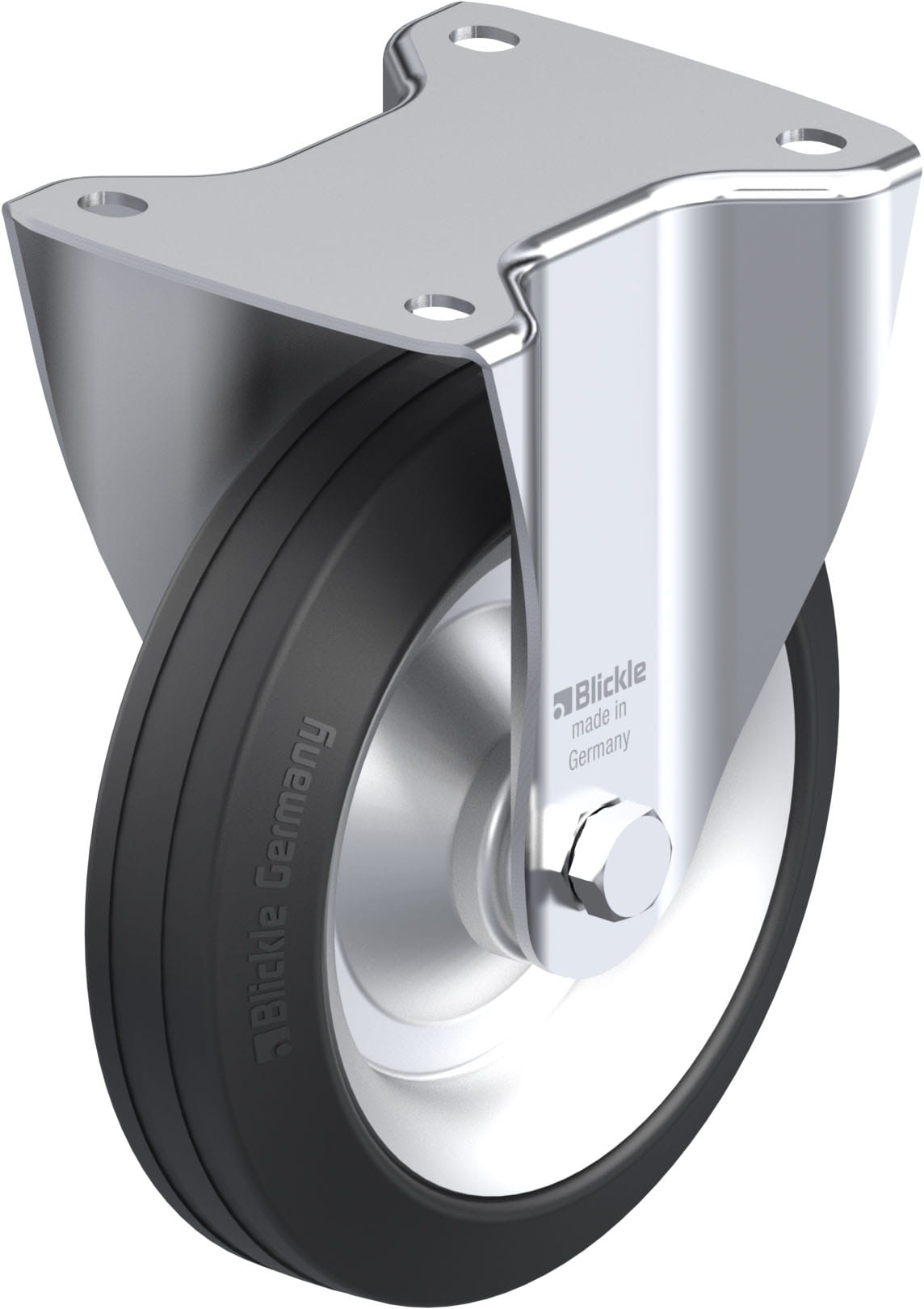 Bockrolle B-V 182R, Ø 180 mm, max. 170 kg, Stahlblech