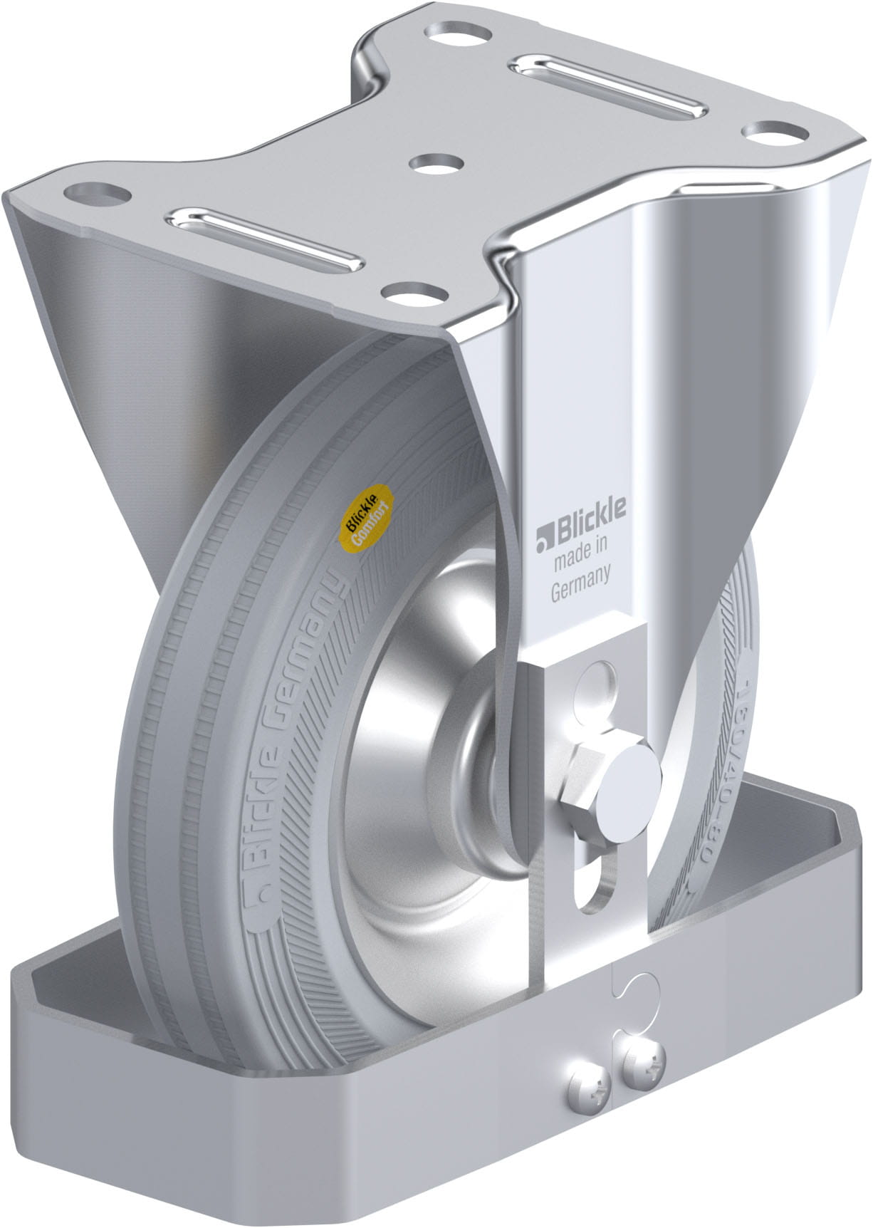 Bockrolle B-RD 162R-VLI-FS, Ø 160 mm, max. 225 kg, Stahlblech