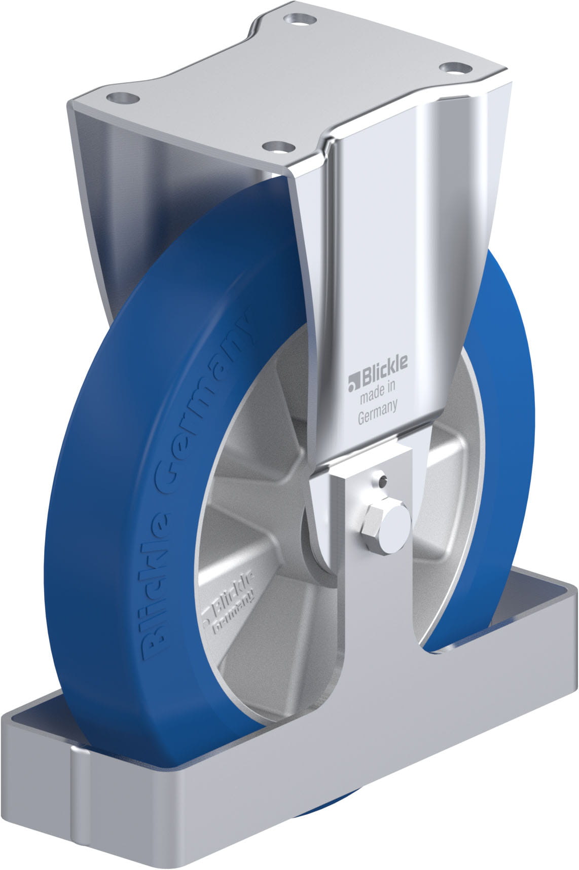 Bockrolle BH-ALBS 250K-FS, Ø 250 mm, max. 850 kg, Aluminium-Druckguss