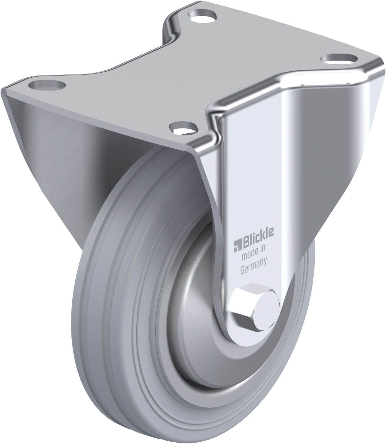 Bockrolle B-VE 100R-SG-FA, Ø 100 mm, max. 70 kg, Stahlblech