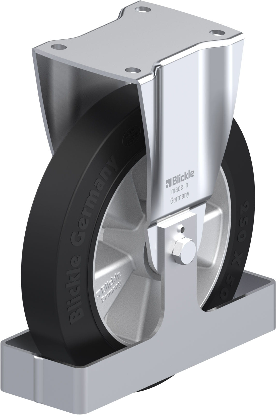 Bockrolle BH-ALEV 250K-FS, Ø 250 mm, max. 650 kg, Aluminium-Druckguss