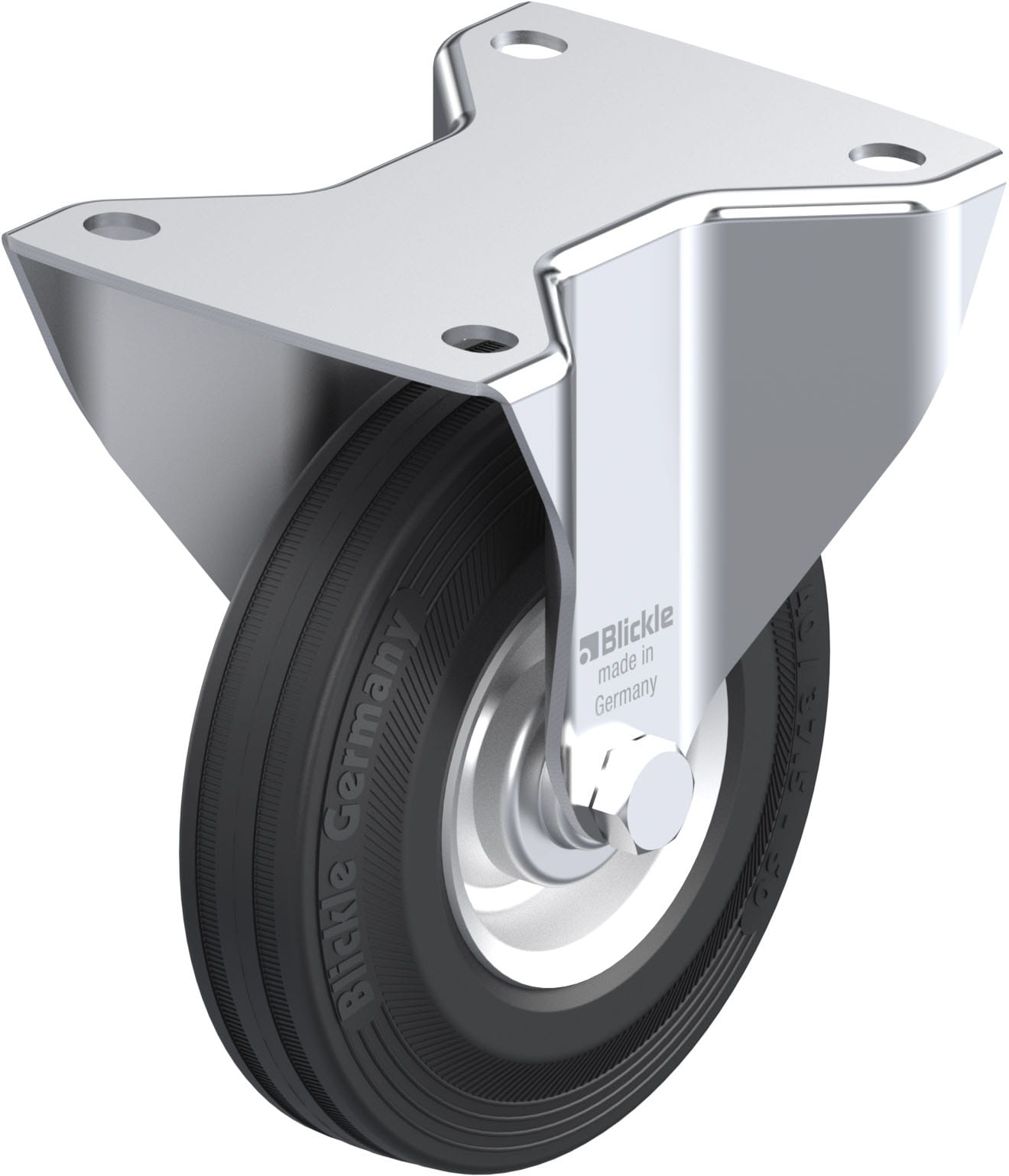Bockrolle B-V 140R, Ø 140 mm, max. 115 kg, Stahlblech