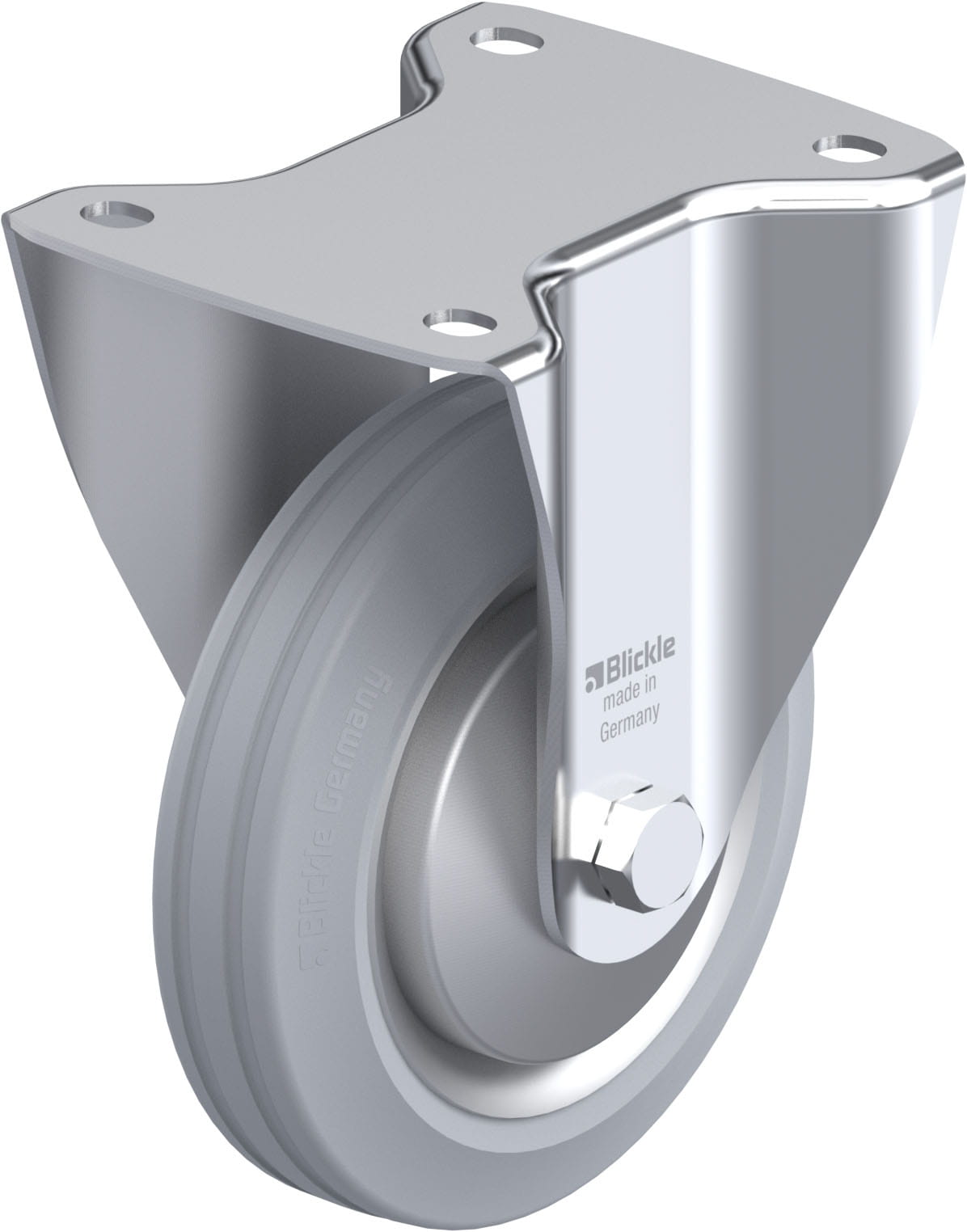 Bockrolle B-VE 150R-SG-FA, Ø 150 mm, max. 135 kg, Stahlblech