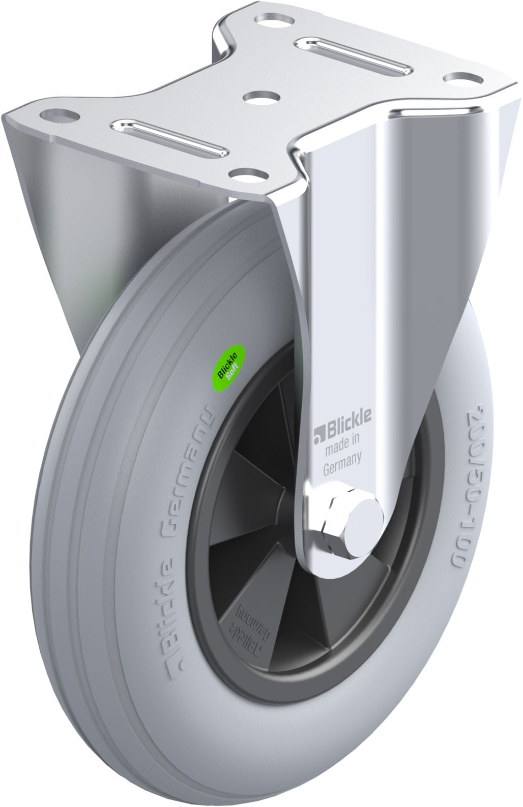 Bockrolle B-VWPP 200G-SG, Ø 200 mm, max. 100 kg, hochwertiges Polypropylen