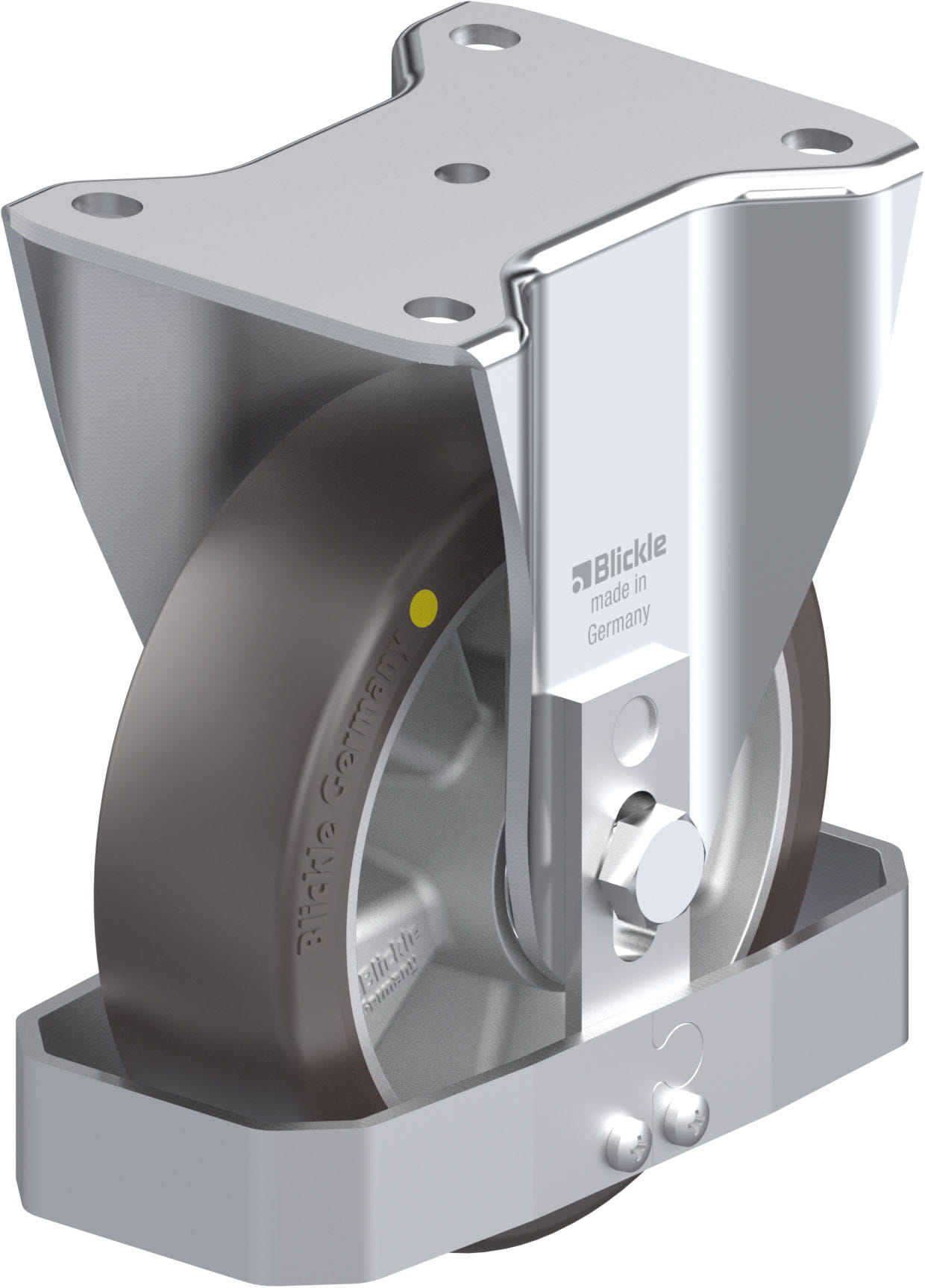 Bockrolle BH-ALST 160K-AS-FS, Ø 160 mm, max. 580 kg, Aluminium-Druckguss