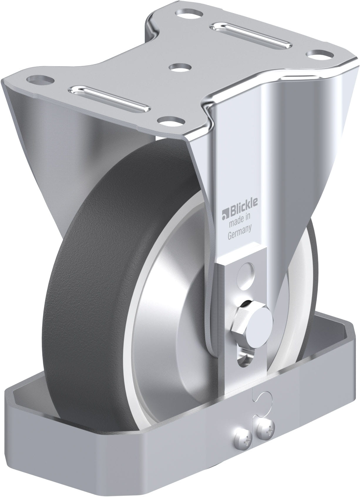 Bockrolle B-POTH 150R-FA-FS, Ø 150 mm, max. 400 kg, hochwertiges Polyamid 6