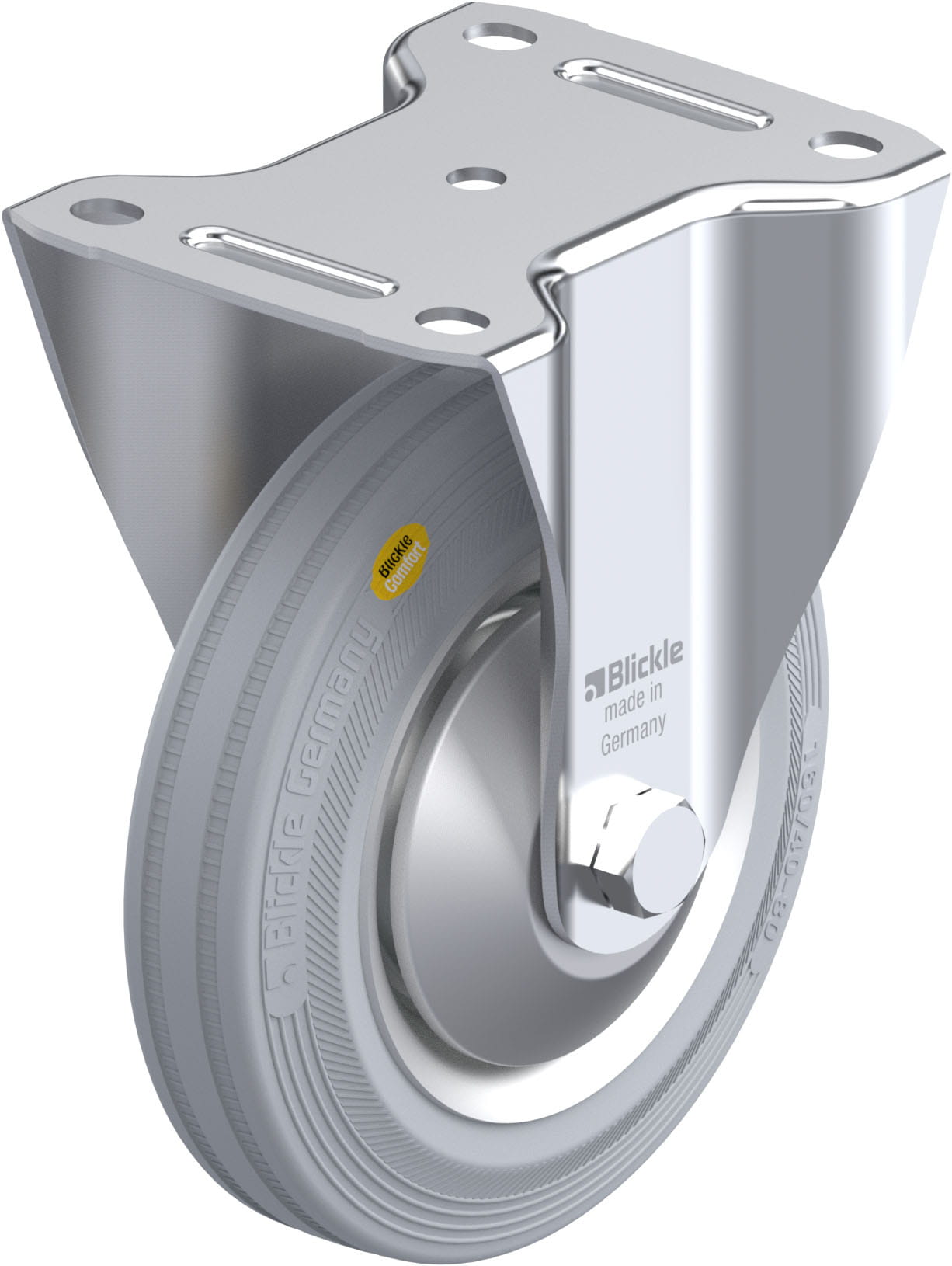 Bockrolle B-RD 162R-VLI-FA, Ø 160 mm, max. 225 kg, Stahlblech