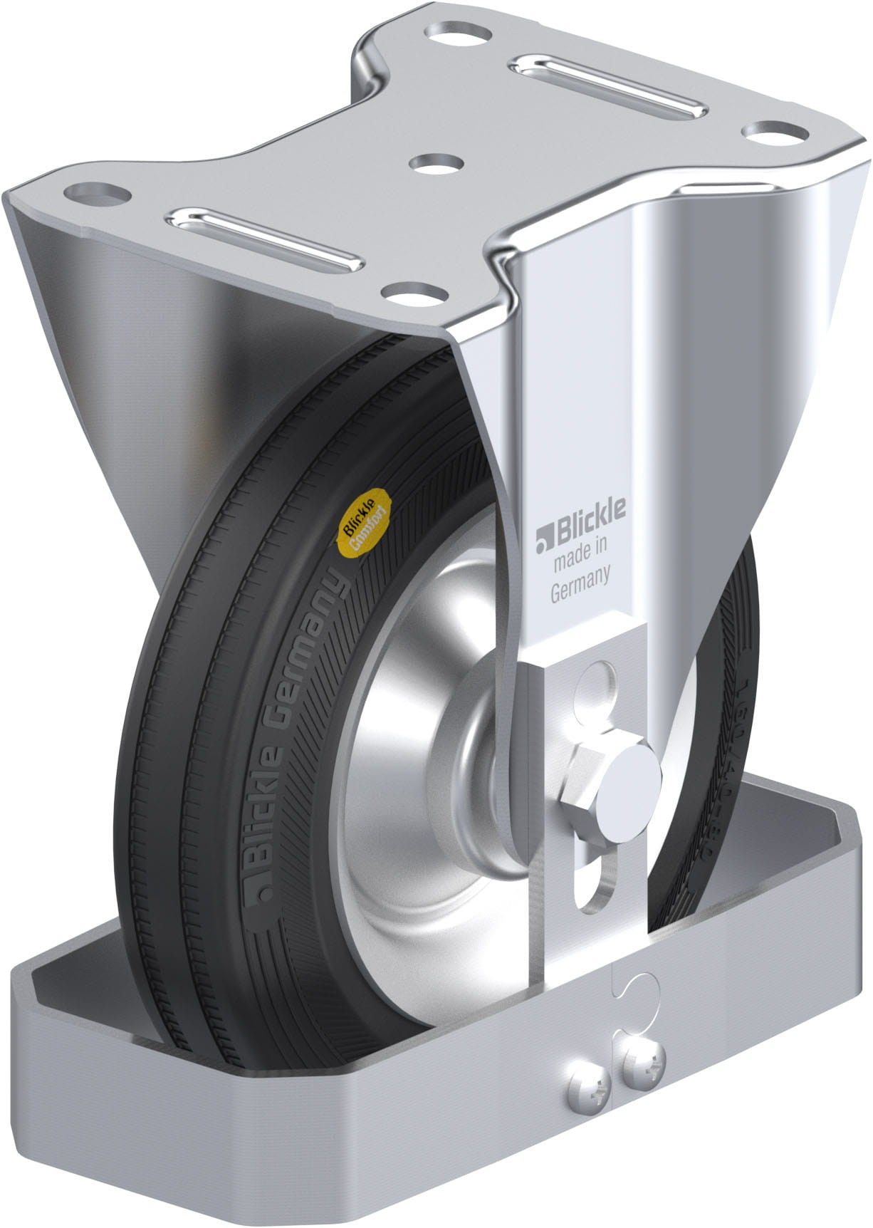 Bockrolle B-RD 162R-FS, Ø 160 mm, max. 225 kg, Stahlblech