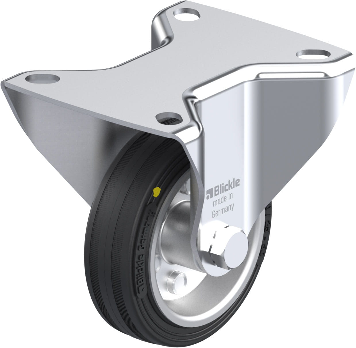 Bockrolle B-VE 80R-EL, Ø 80 mm, max. 50 kg, Stahlblech