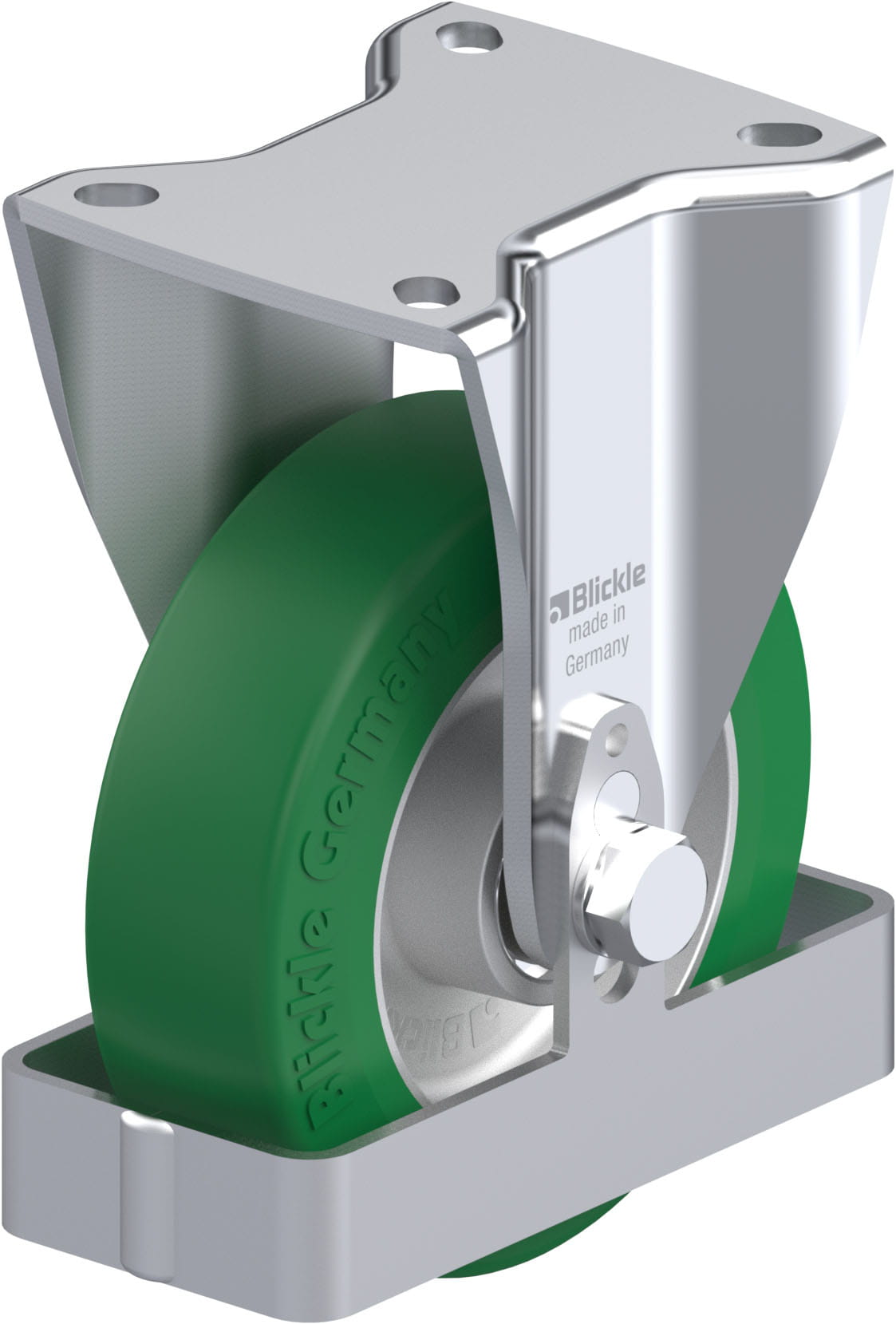 Bockrolle BH-ALST 125K-1-FS, Ø 125 mm, max. 370 kg, Aluminium-Druckguss